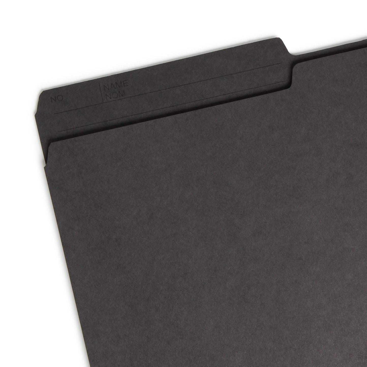 Reversible Printed Tab File Folders, 1/2-Cut Tab, Black Color, Letter Size, Set of 100, 086486103640