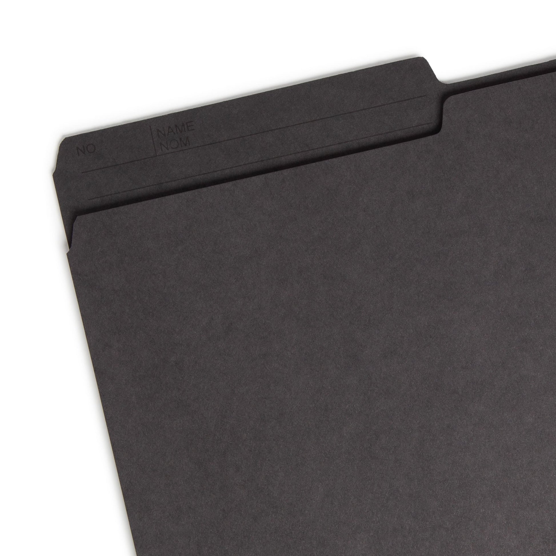 Reversible Printed Tab File Folders, 1/2-Cut Tab, Black Color, Letter Size, Set of 100, 086486103640