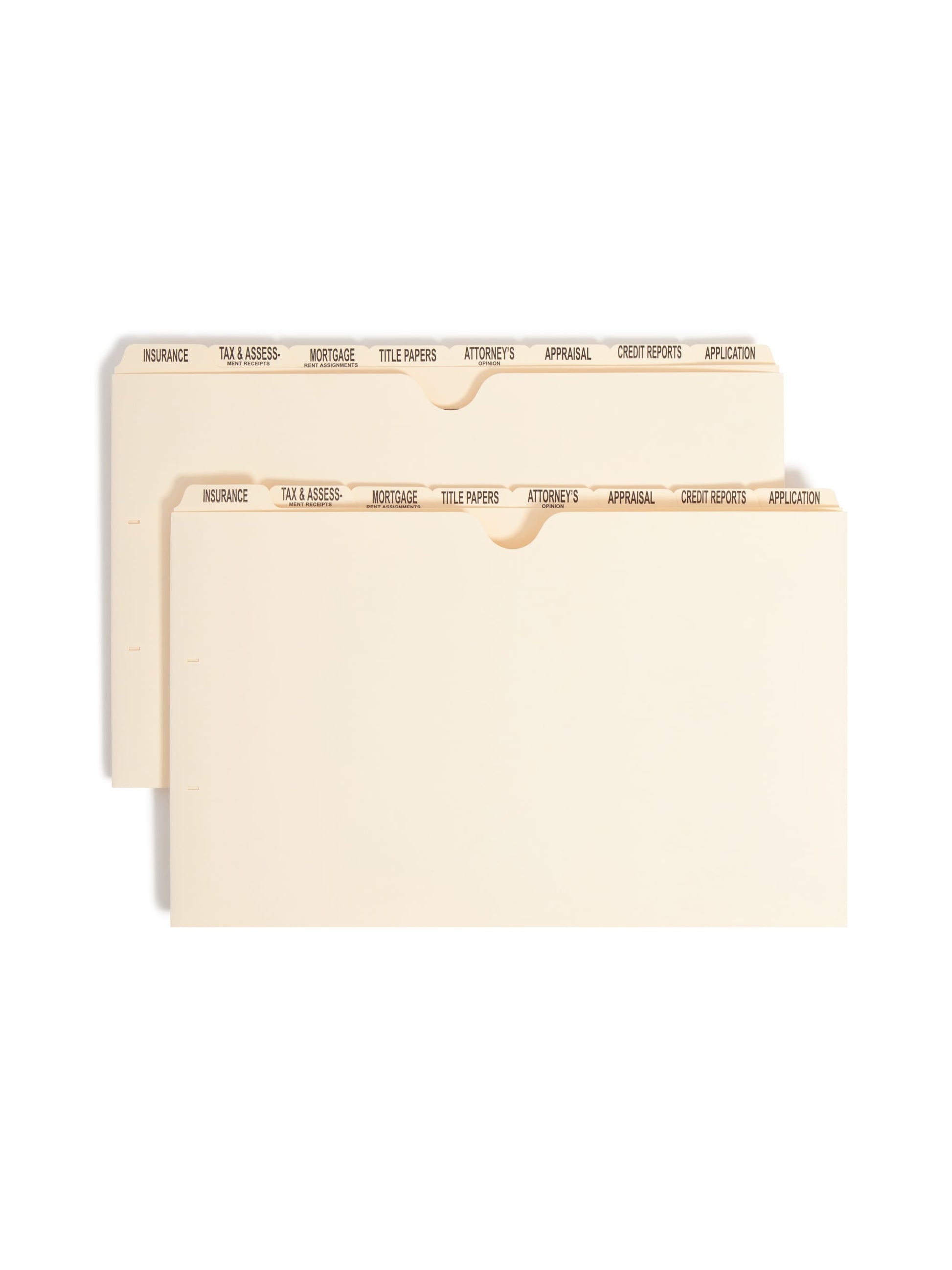 Pressboard Mortgage File Folder Dividers, Manila Color, Legal Size, Set of 0, 30086486782785