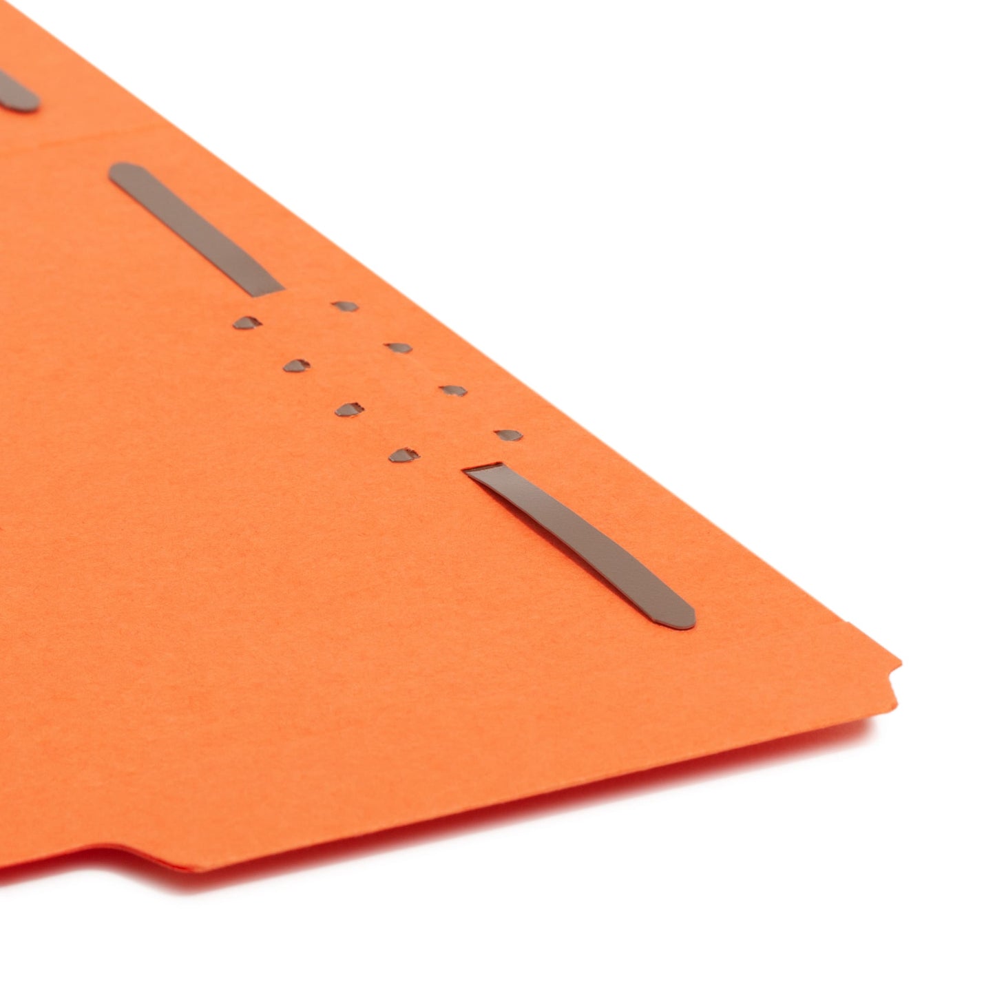 Reinforced Tab Fastener File Folders, 1/3-Cut Tab, 2 Fasteners, Orange Color, Letter Size, Set of 50, 086486125406