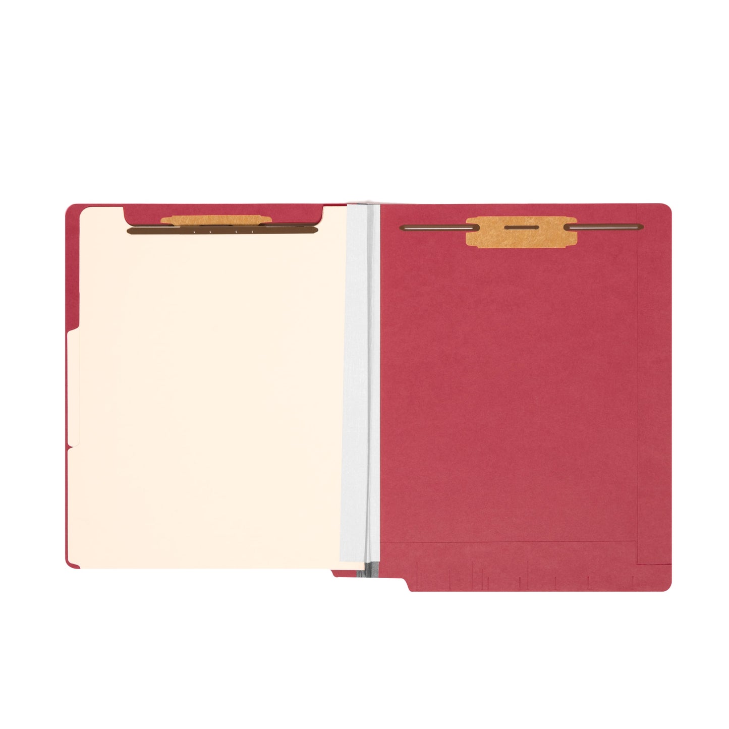 End Tab Classification File Folders, Straight-Cut Tab, 2 inch Expansion, 2 Dividers, Red Color, Letter Size, Set of 10, 30086486268388