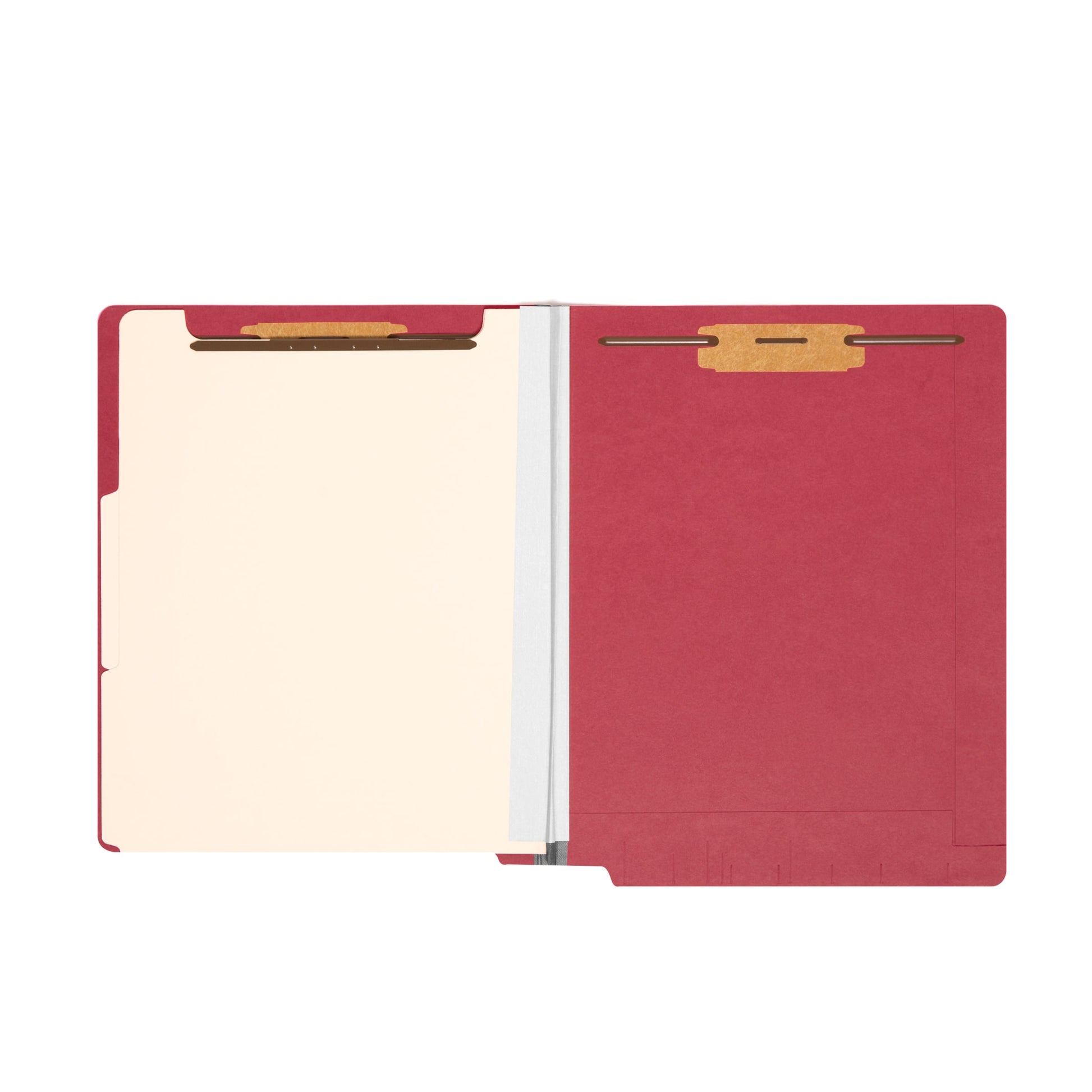 End Tab Classification File Folders, Straight-Cut Tab, 2 inch Expansion, 2 Dividers, Red Color, Letter Size, Set of 10, 30086486268388