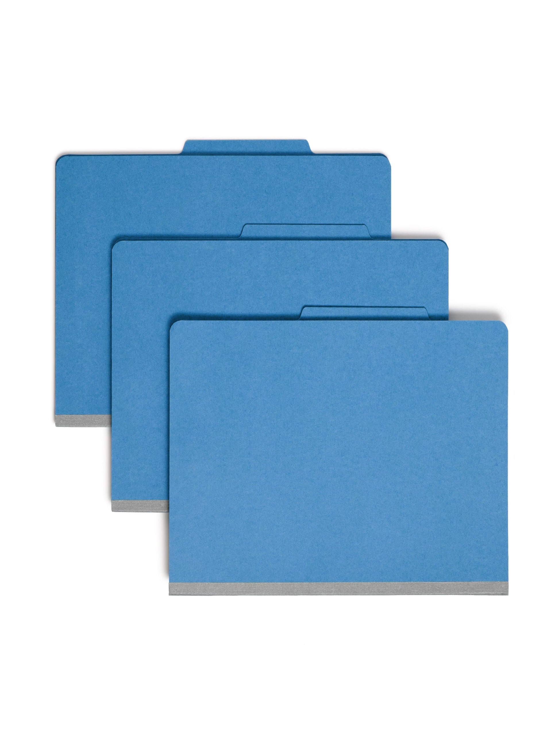 Classification File Folders, 2 Dividers, 2 inch Expansion, Blue Color, Letter Size, Set of 10, 30086486140011