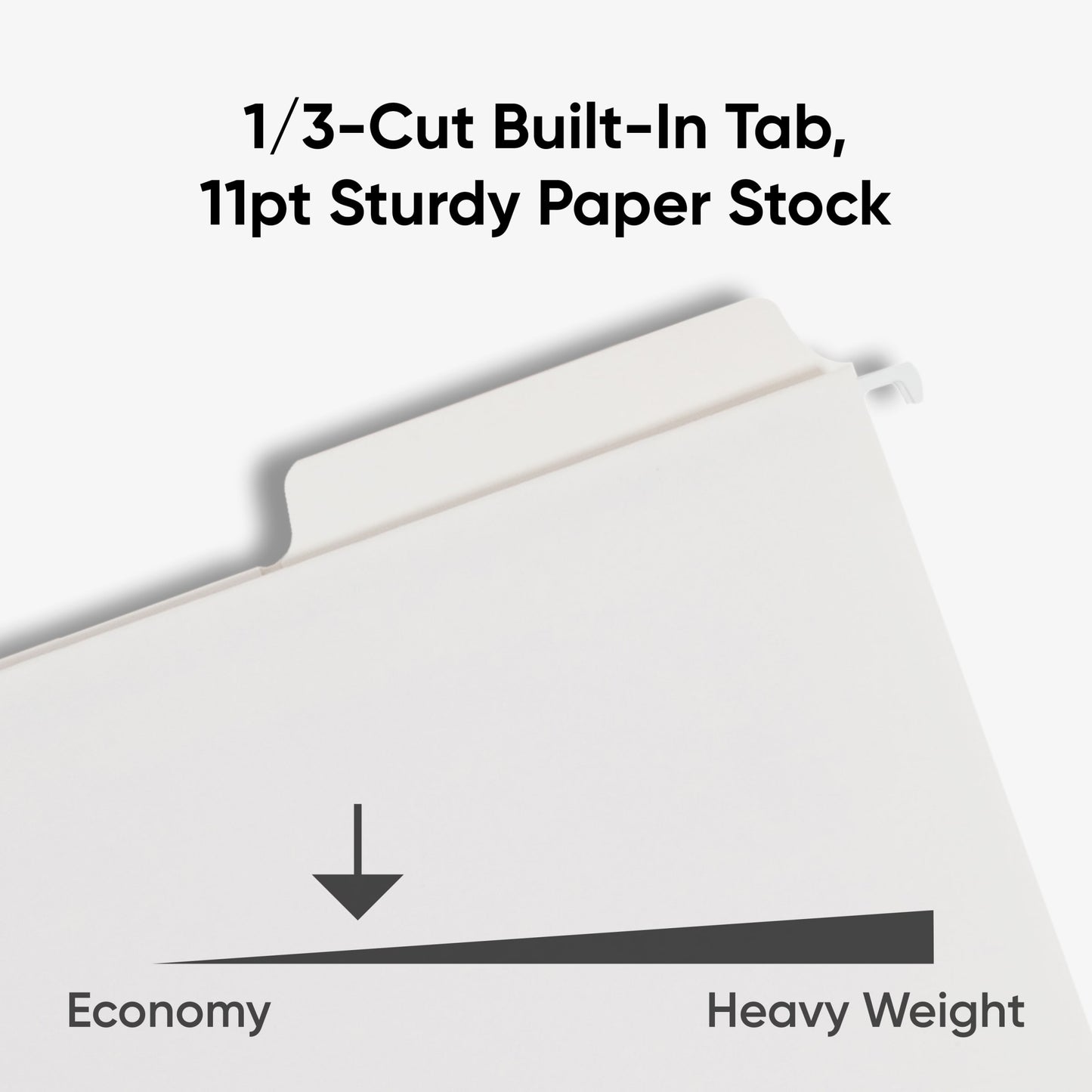 FasTab® Hanging File Folders, 1/3-Cut Tab, White Color, Letter Size, Set of 20, 086486640022