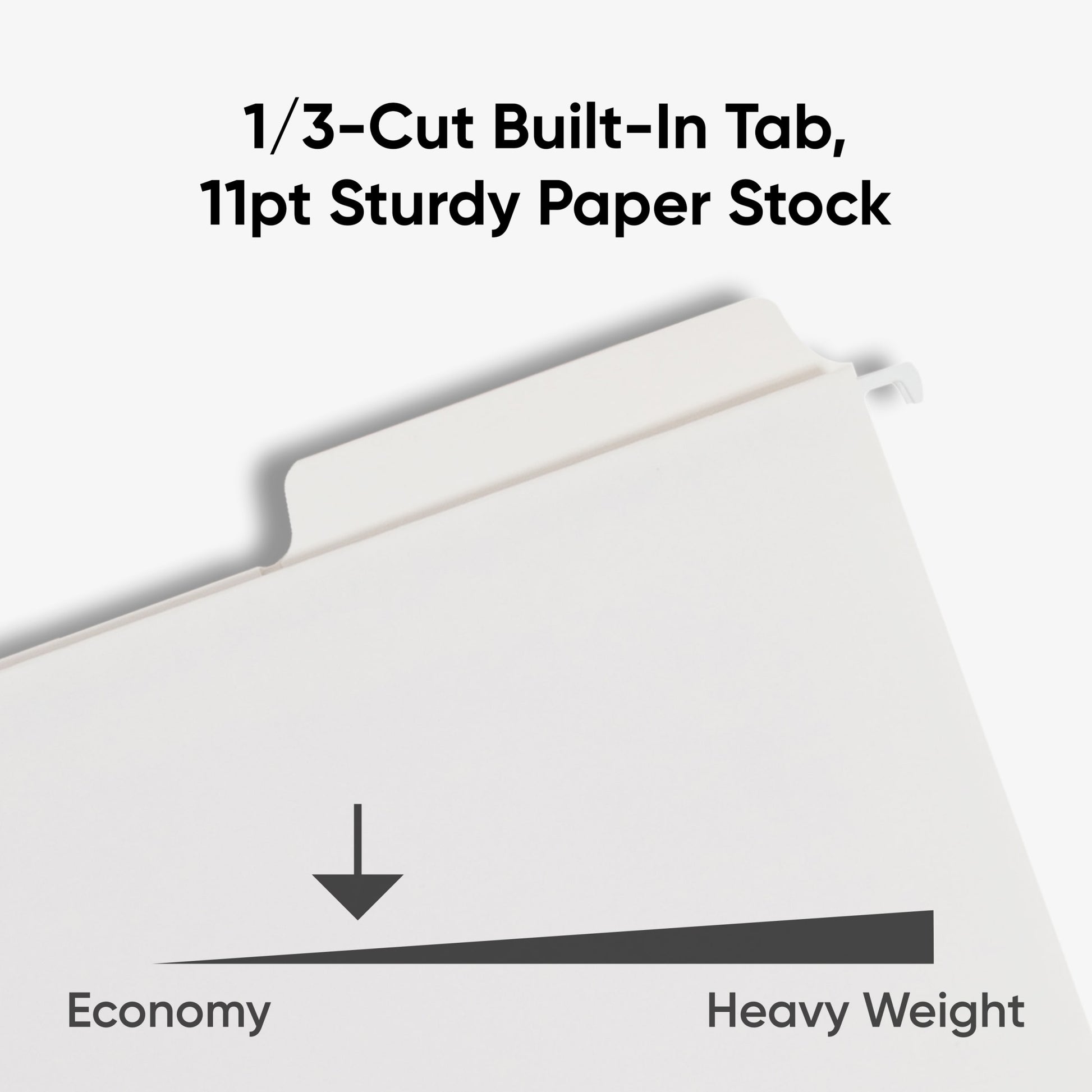 FasTab® Hanging File Folders, 1/3-Cut Tab, White Color, Letter Size, Set of 20, 086486640022