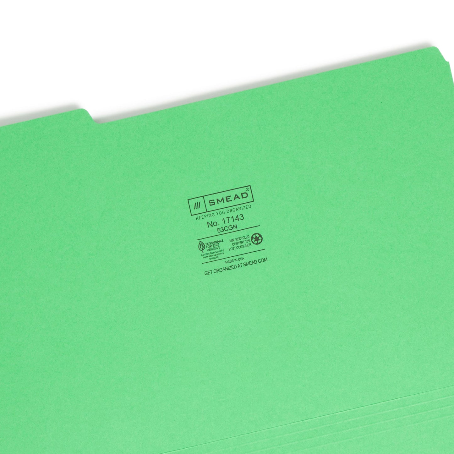 Standard File Folders, 1/3-Cut Tab, Green Color, Legal Size, Set of 100, 086486171434