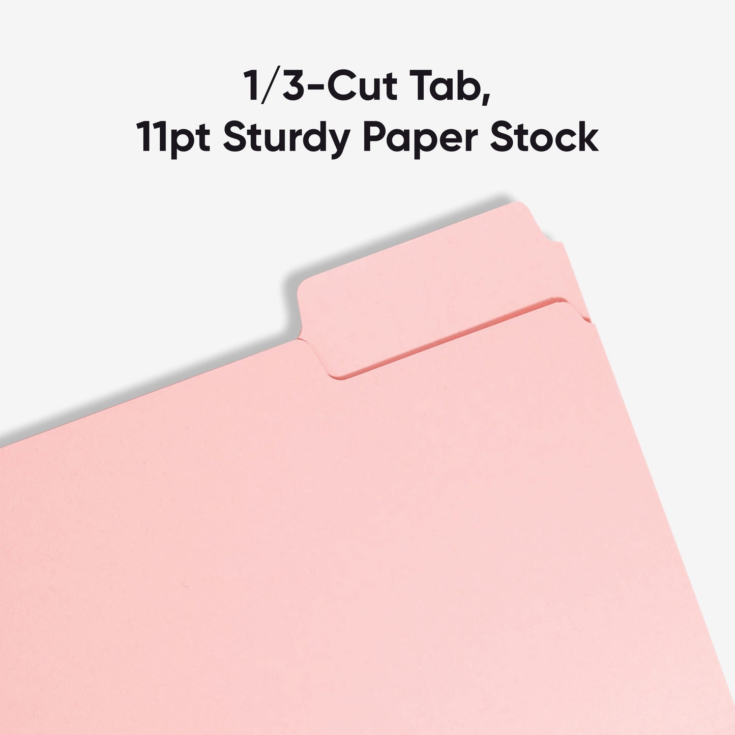 Standard File Folders, 1/3-Cut Tab, Pink Color, Letter Size, Set of 100, 086486126434