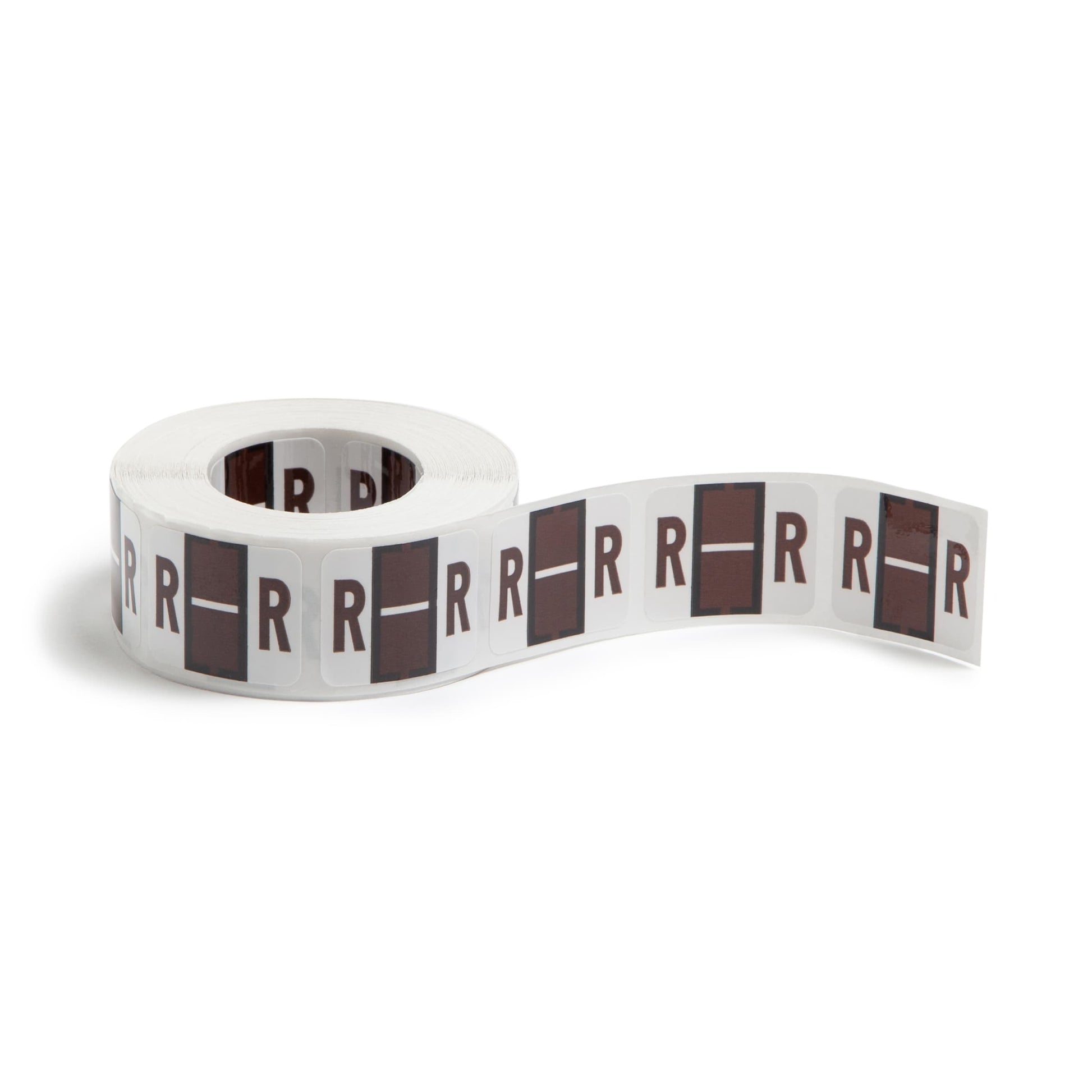 BCCR Bar Style Color-Coded Alphabetic Labels, A-Z Rolls, Brown Color, 1-1/4" X 1" Size, Set of 50, 086486670883