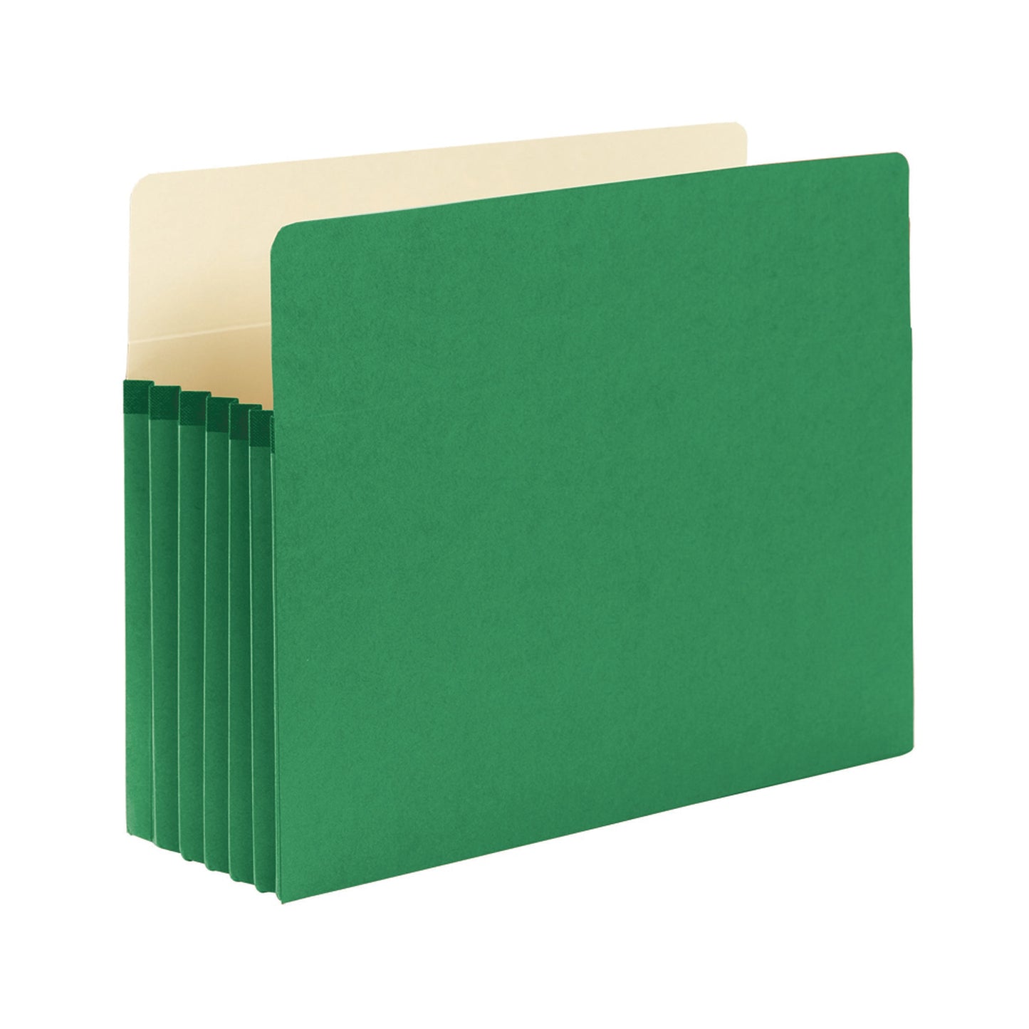 File Pockets, 5-1/4 inch Expansion, Straight-Cut Tab, Green Color, Letter Size, Set of 10, 30086486732360