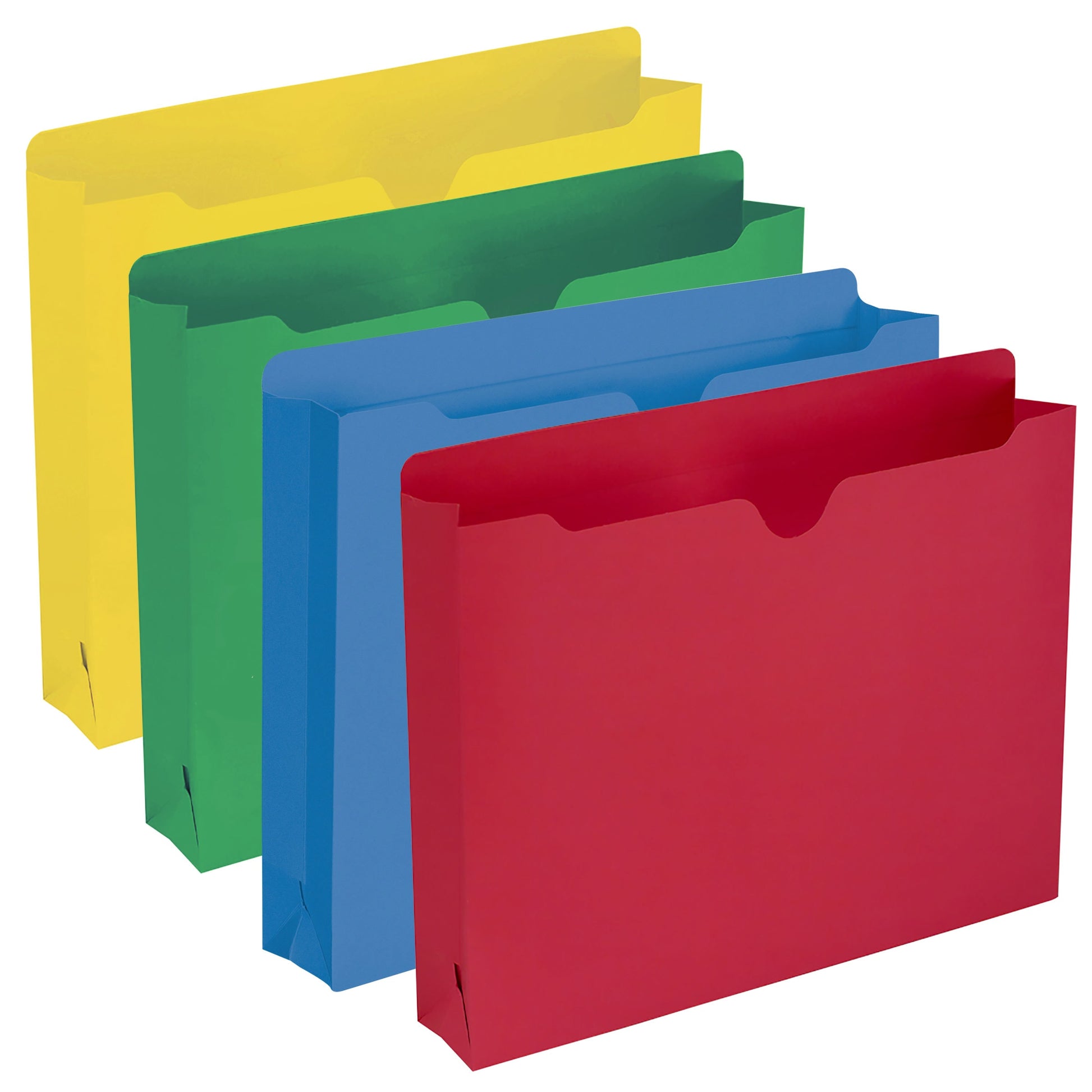 Colored File Jackets, Reinforced Straight-Cut Tab, 2 inch Expansion, Assorted Colors Color, Letter Size, Set of 50, 30086486756731