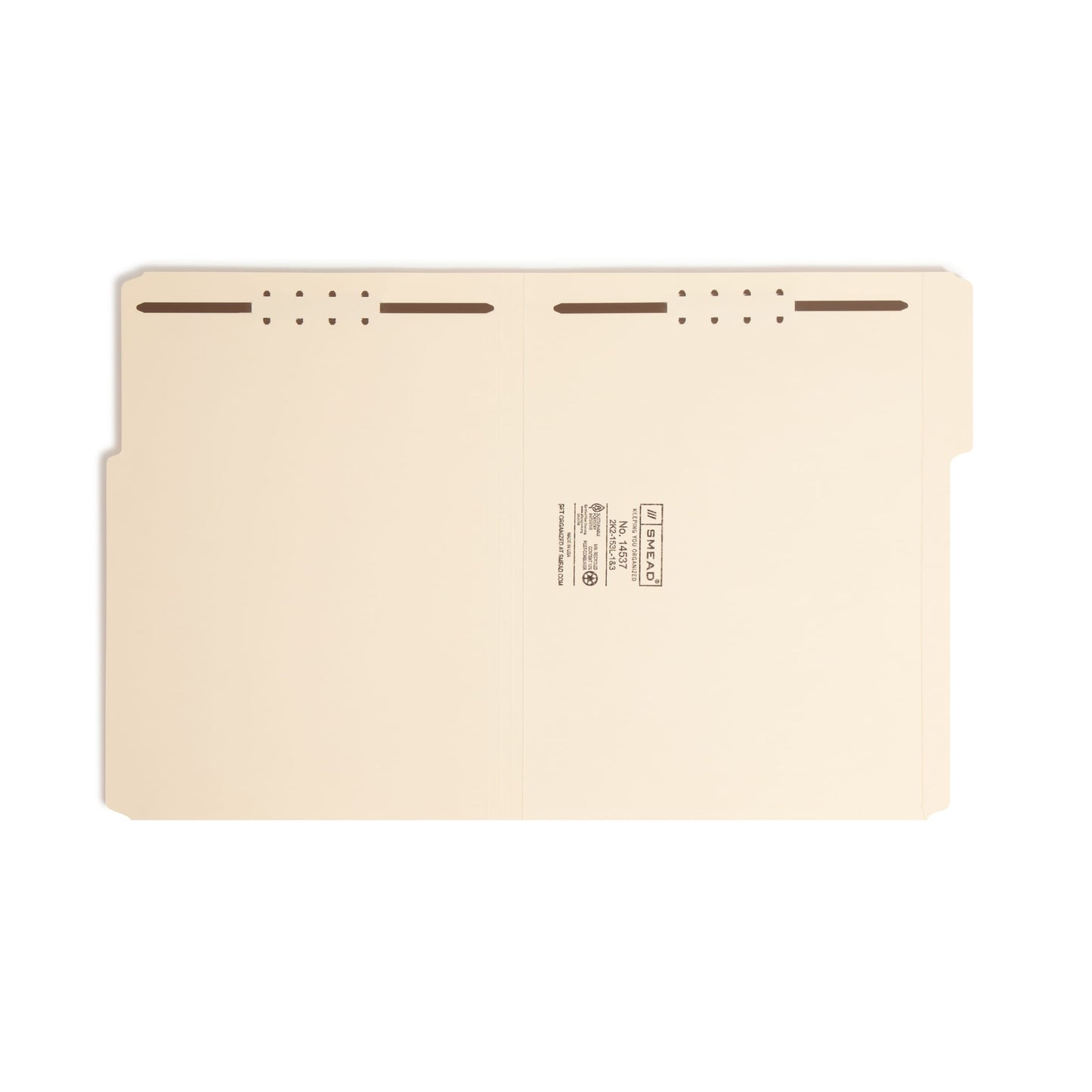 Reinforced Tab Fastener File Folders, 1/3-Cut Tab, 2 Fasteners, Manila Color, Letter Size, Set of 50, 086486145374