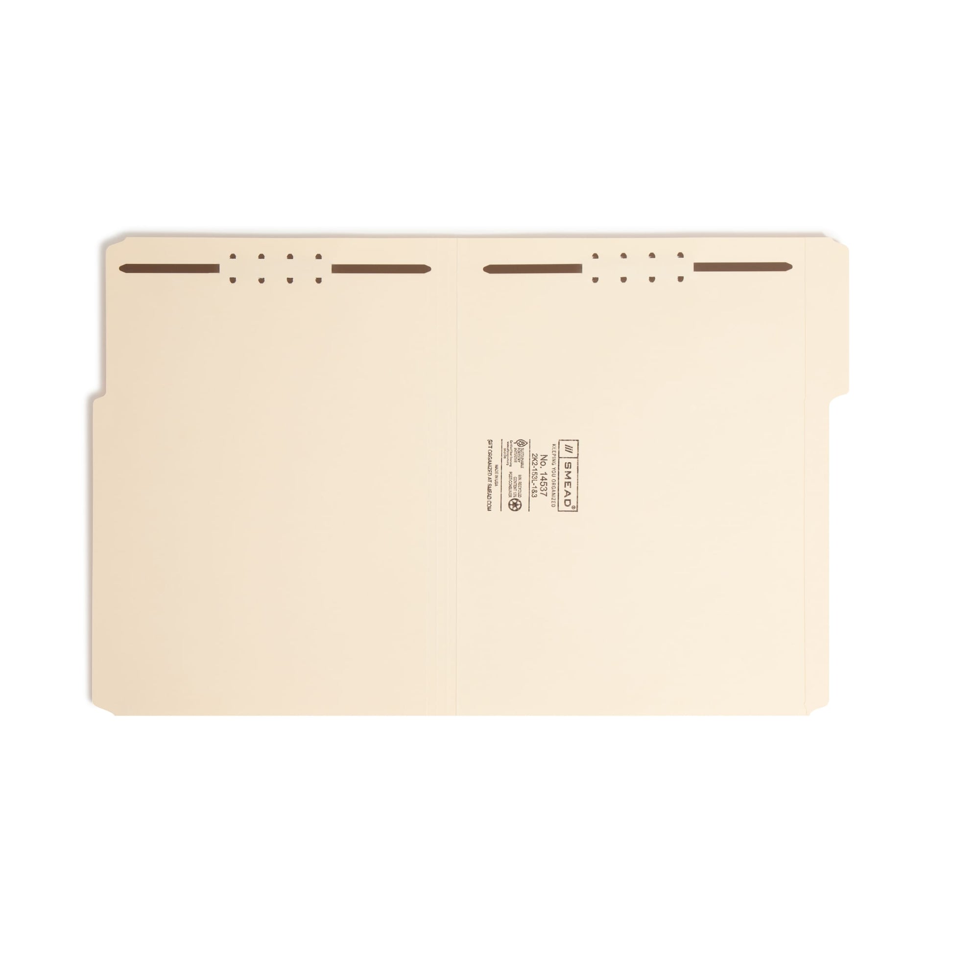 Reinforced Tab Fastener File Folders, 1/3-Cut Tab, 2 Fasteners, Manila Color, Letter Size, Set of 50, 086486145374