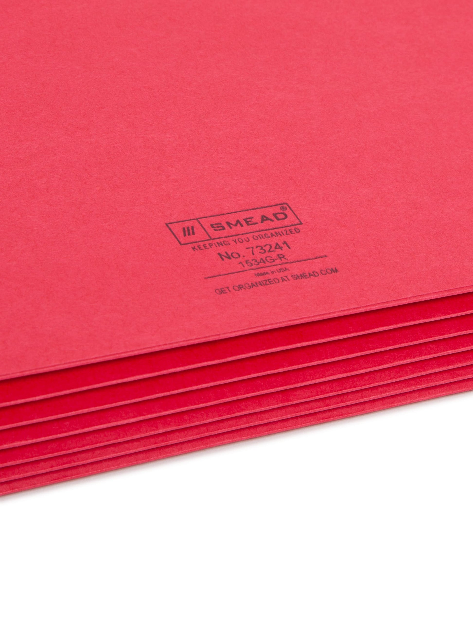 File Pockets, 5-1/4 inch Expansion, Straight-Cut Tab, Red Color, Letter Size, Set of 10, 30086486732414
