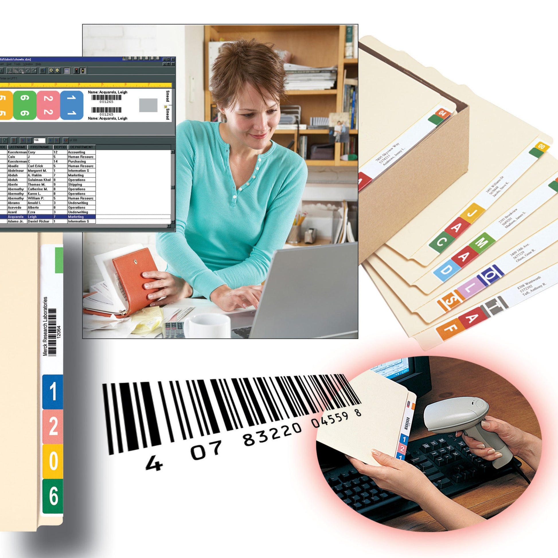 ColorBar®  Inkjet Labels, White Color, 1-7/16” X 8” Size, Set of 1, 086486024839