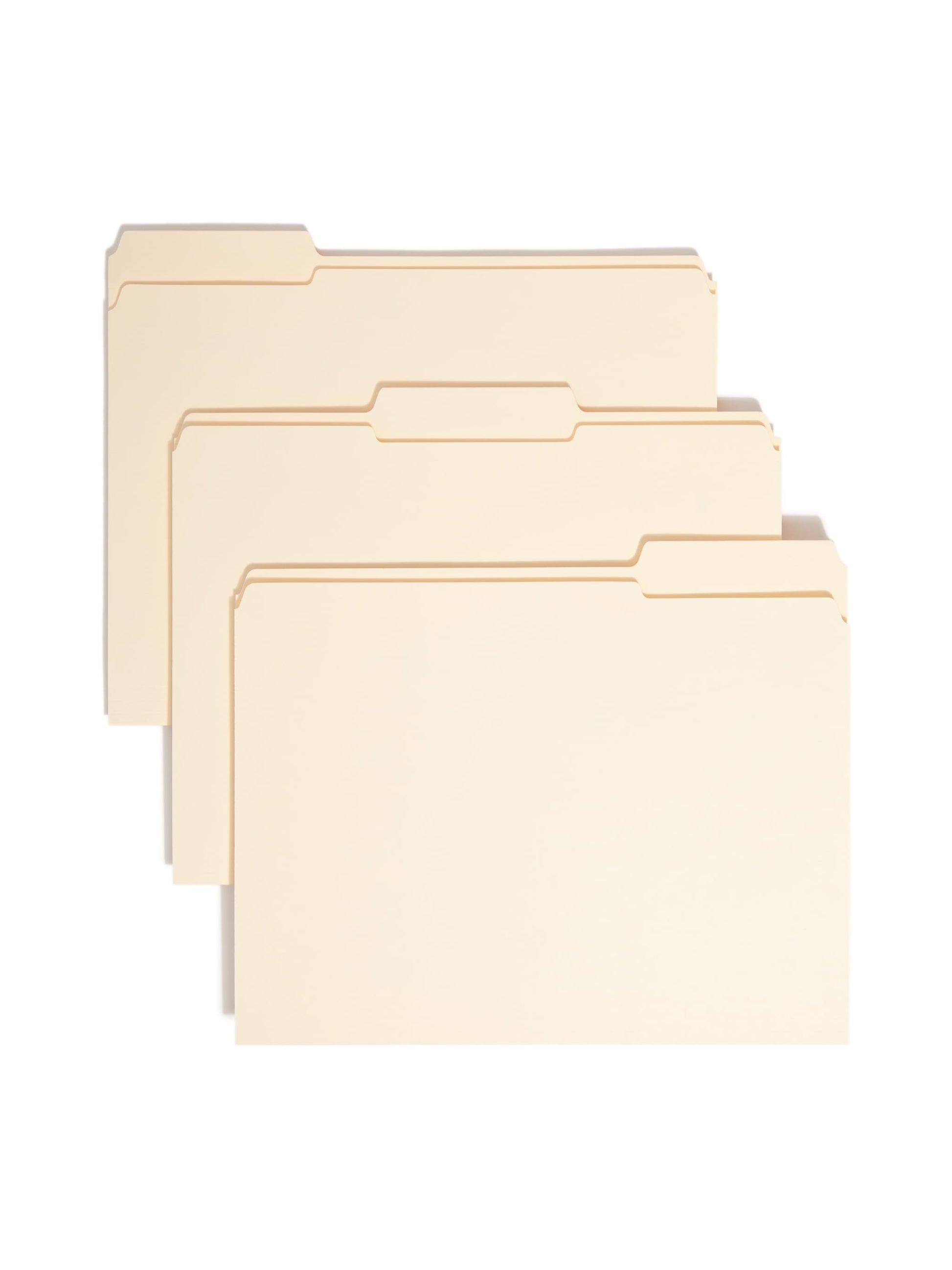 Reinforced Tab File Folders, 1/3-Cut Tab, Manila Color, Letter Size, Set of 100, 086486103343