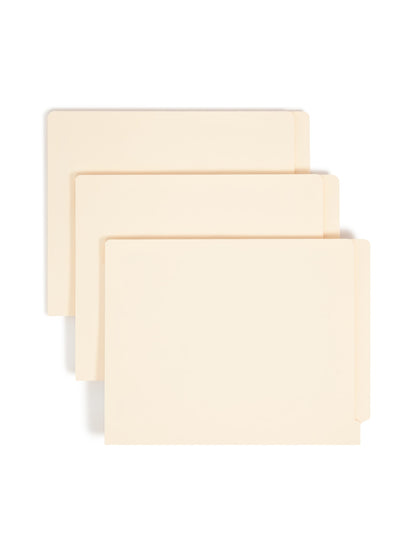 Shelf-Master® Reinforced End Tab Fastener File Folders with Antimicrobial Product Protection, Straight-Cut Tab, 1 Fastener, Manila Color, Letter Size, Set of 50, 086486341134