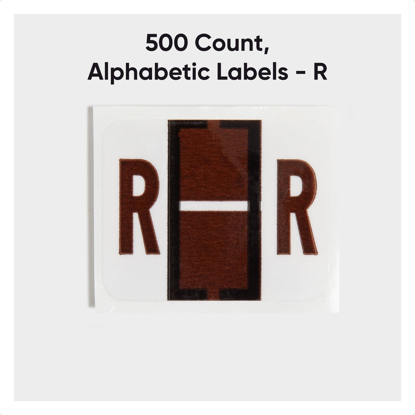 BCCR Bar Style Color-Coded Alphabetic Labels, A-Z Rolls, Brown Color, 1-1/4" X 1" Size, Set of 50, 086486670883
