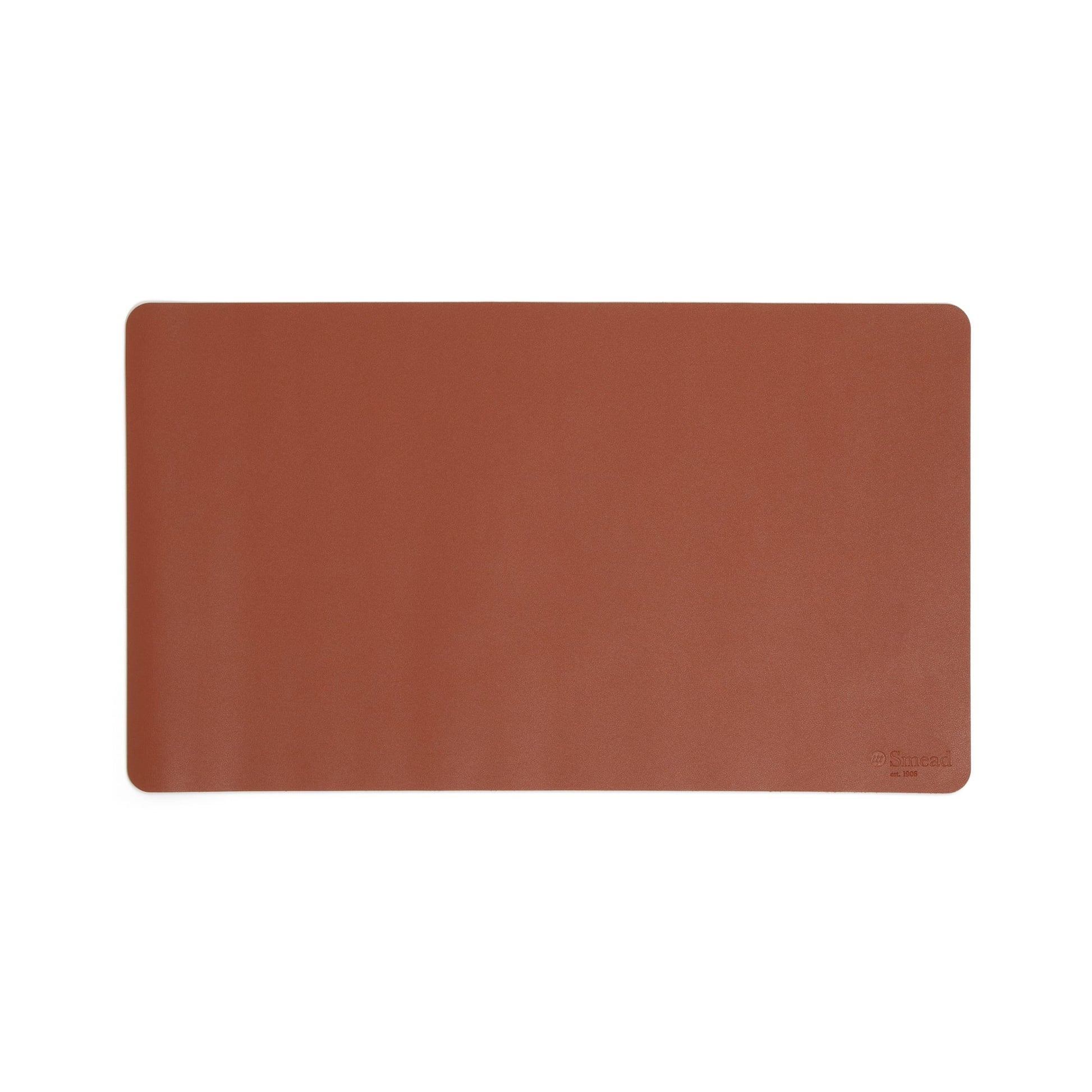 Vegan Leather Desk Pad, Saddle Color, 23.6"X13.7" Size, Set of 1, 086486648370