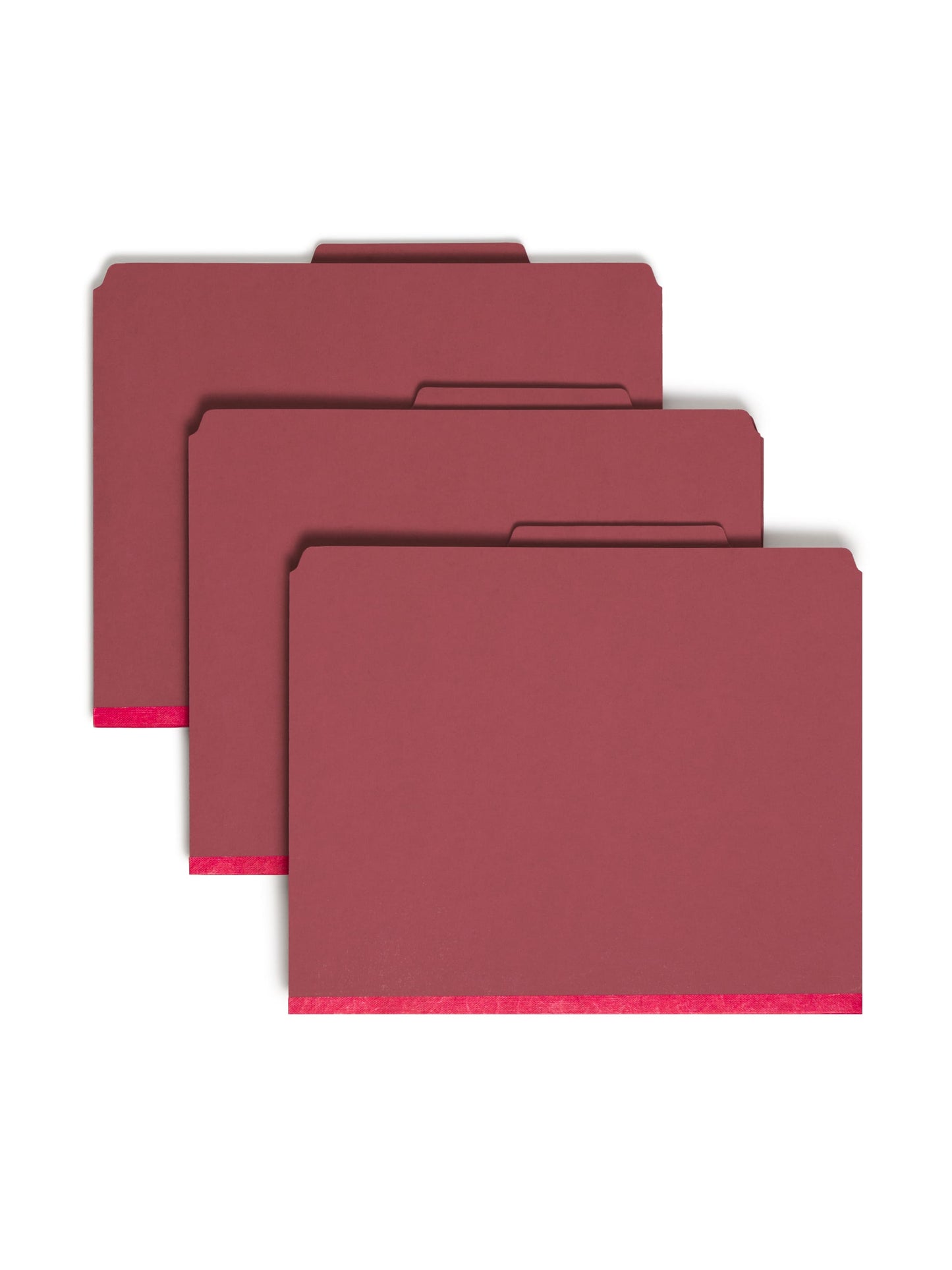 SafeSHIELD® Pressboard Classification File Folders, 1 Divider, 2 inch Expansion, Bright Red Color, Letter Size, Set of 0, 30086486137318