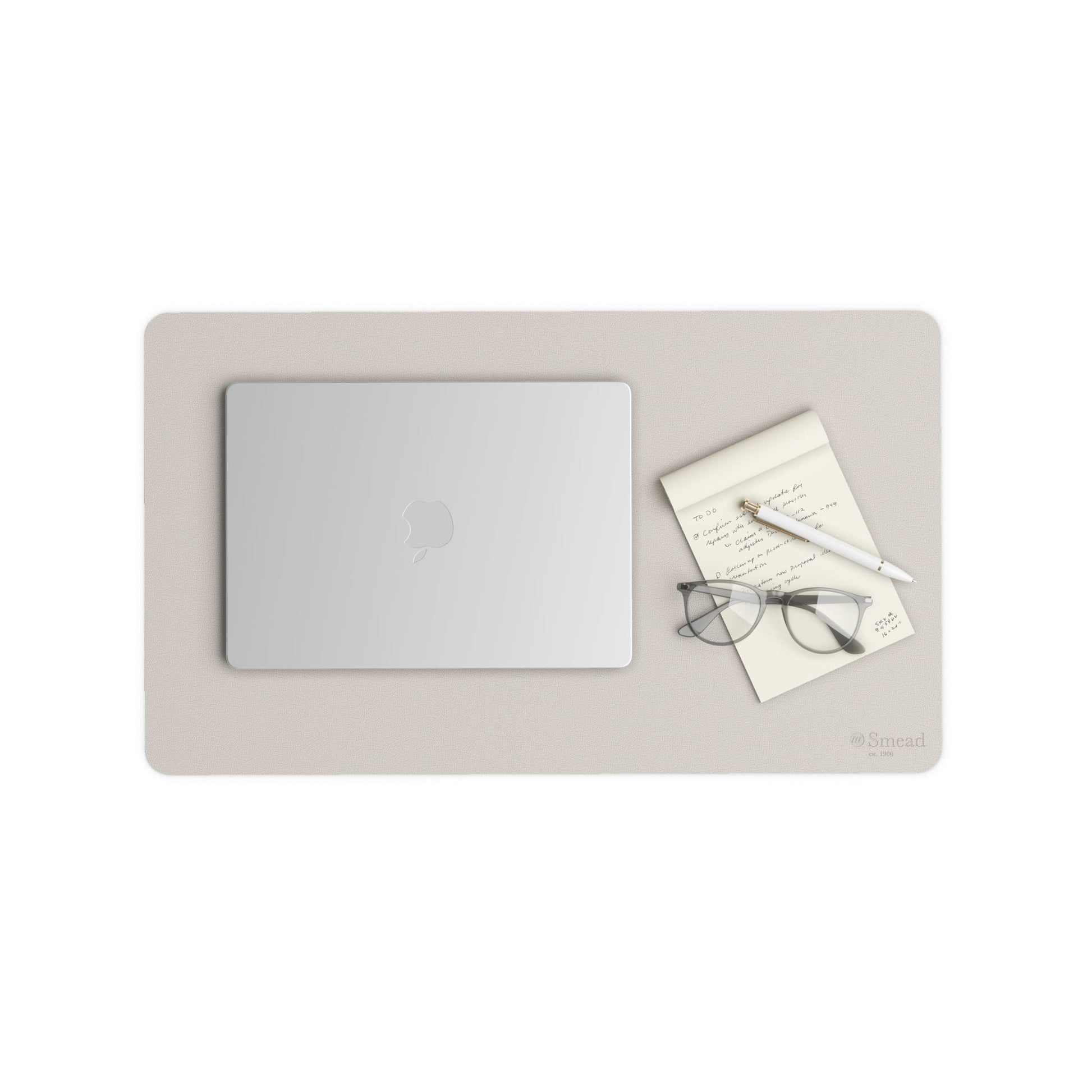 Vegan Leather Desk Pad, Sandstone Color, 23.6"X13.7" Size, Set of 1, 086486648363
