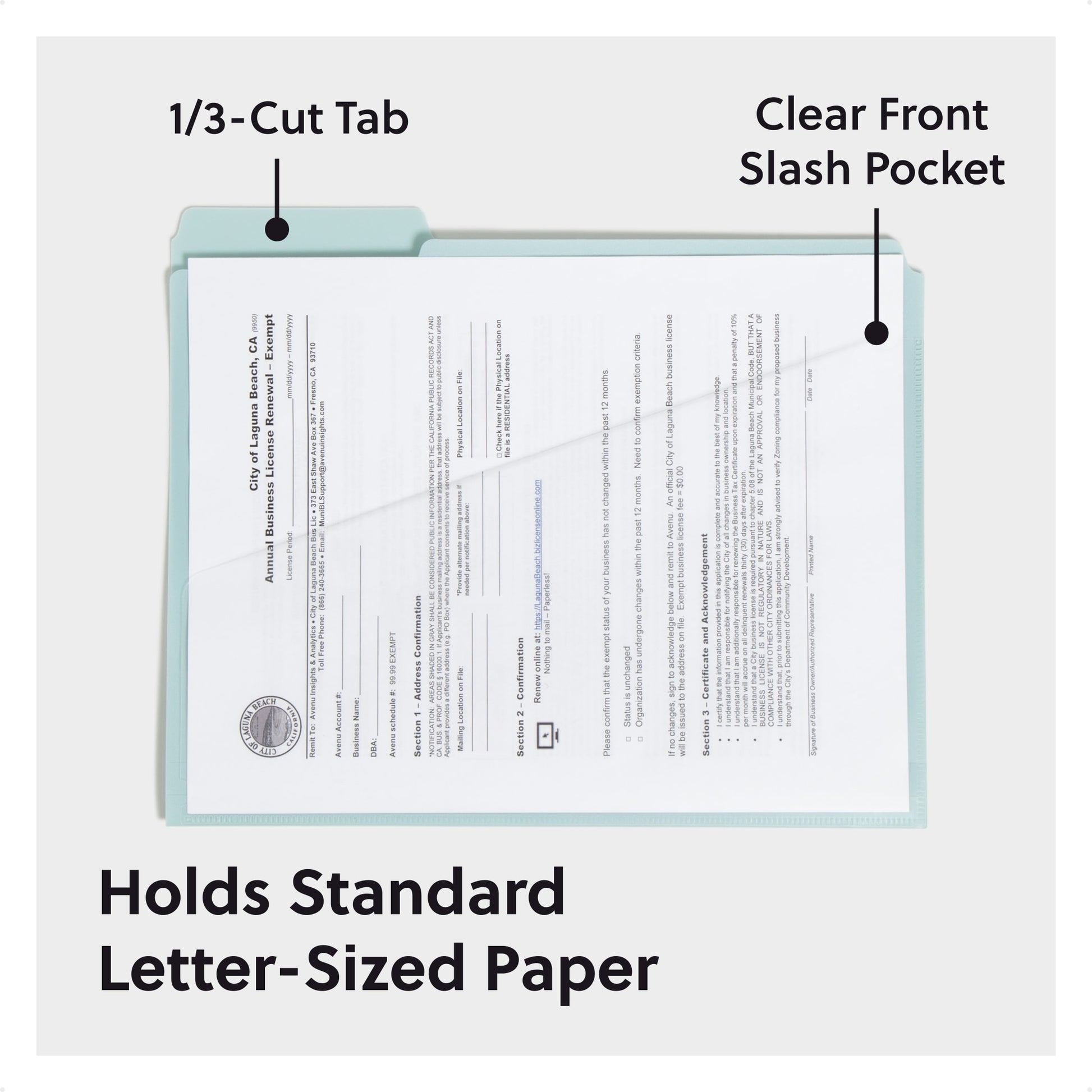 Poly Slash-Pocket File Folders, Twilight Color, Letter Size, Set of 1, 086486105446