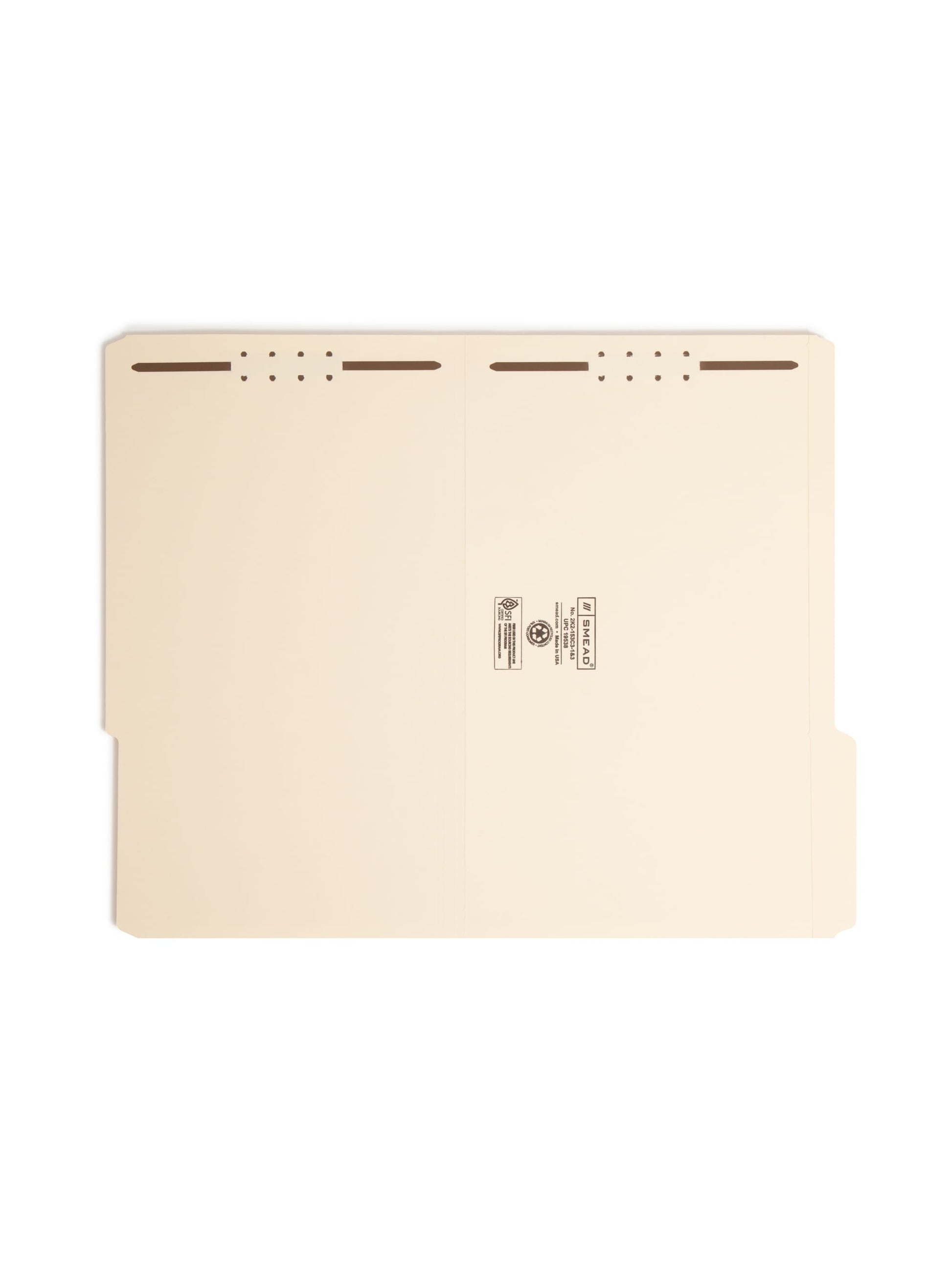 Reinforced Tab Fastener File Folders, 1/3-Cut Right Tab, Manila Color, Legal Size, Set of 50, 086486195386
