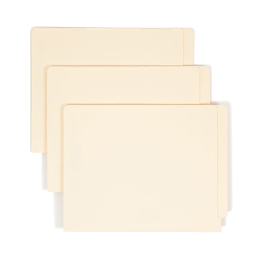 Shelf-Master® Reinforced End Tab Fastener File Folders, Straight-Cut Tab, 2 Fasteners, Bi-lingual, Manila Color, Letter Size, Set of 50, 086486246002