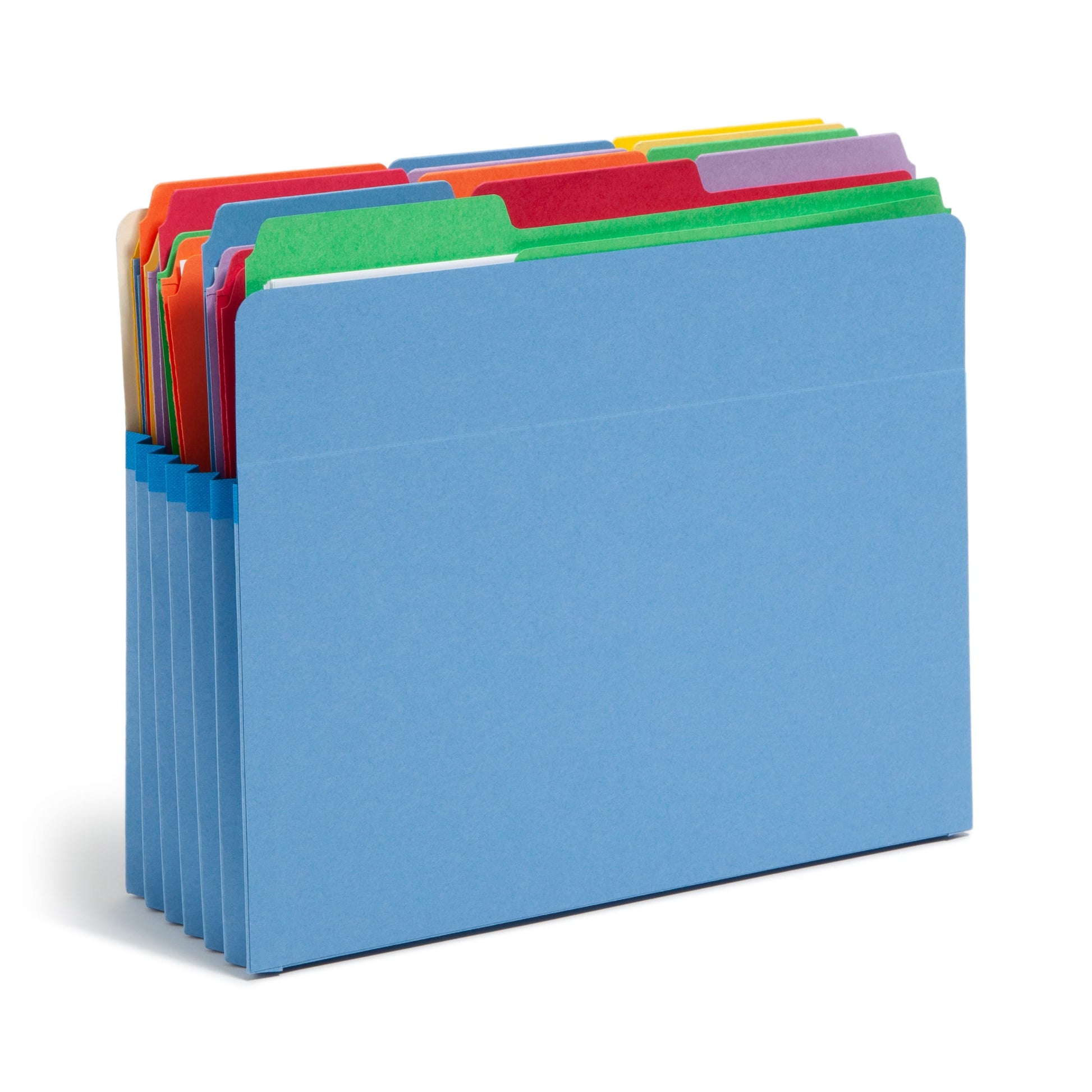 File Pockets, 5-1/4 inch Expansion, Straight-Cut Tab, Blue Color, Letter Size, Set of 10, 30086486732353