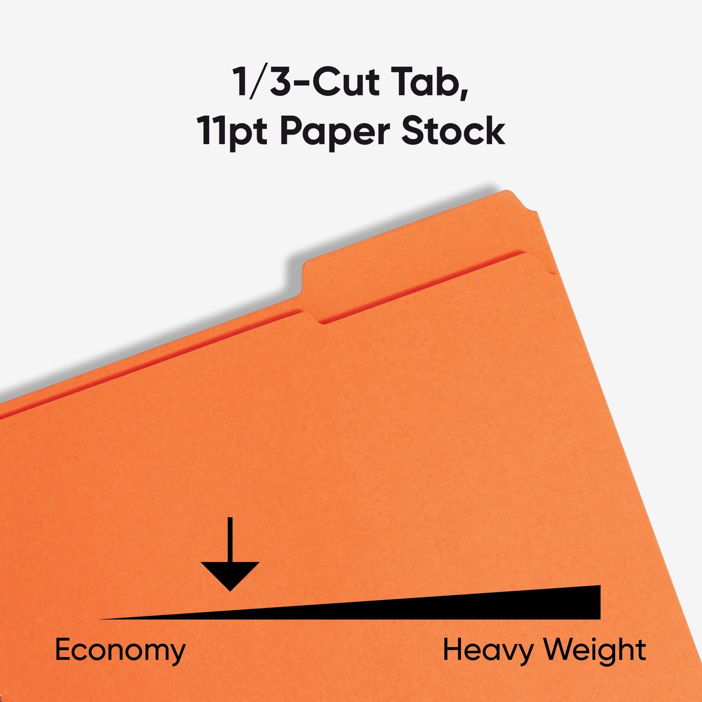 Reinforced Tab Fastener File Folders, 1/3-Cut Tab, 2 Fasteners, Orange Color, Letter Size, Set of 50, 086486125406