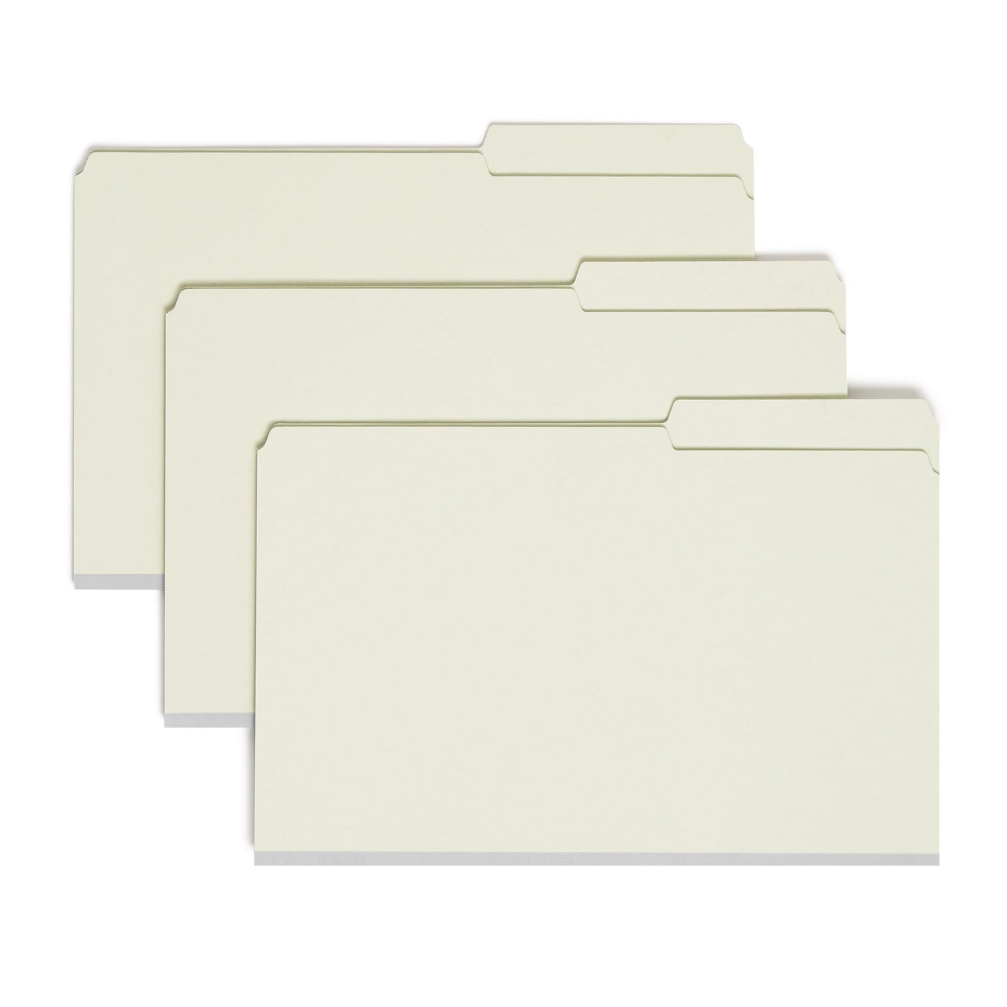 SafeSHIELD® Pressboard Fastener File Folders, 2 inch Expansion, 2/5-Cut Right Tab, Gray/Green Color, Legal Size, Set of 25, 086486199209