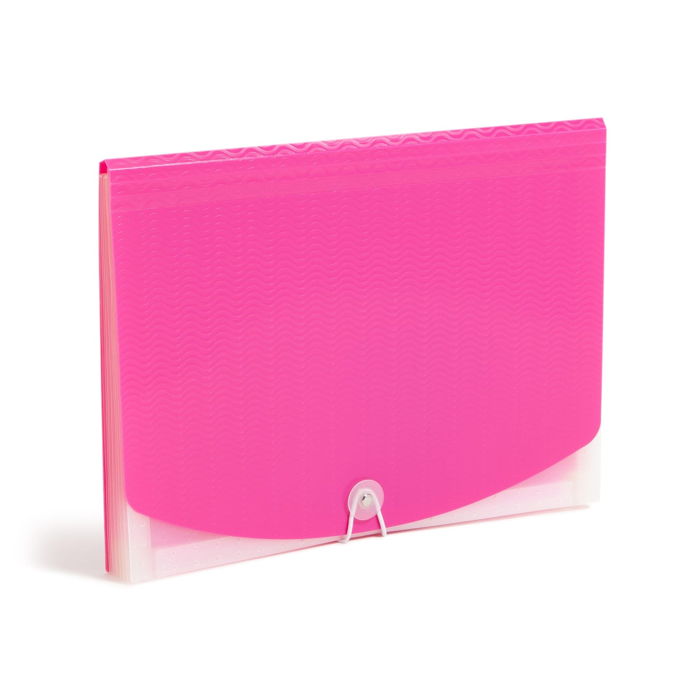 Poly Expanding Files with Flap, 6 Pockets, Wave Pattern, Pink Color, Letter Size, Set of 1, 086486708746