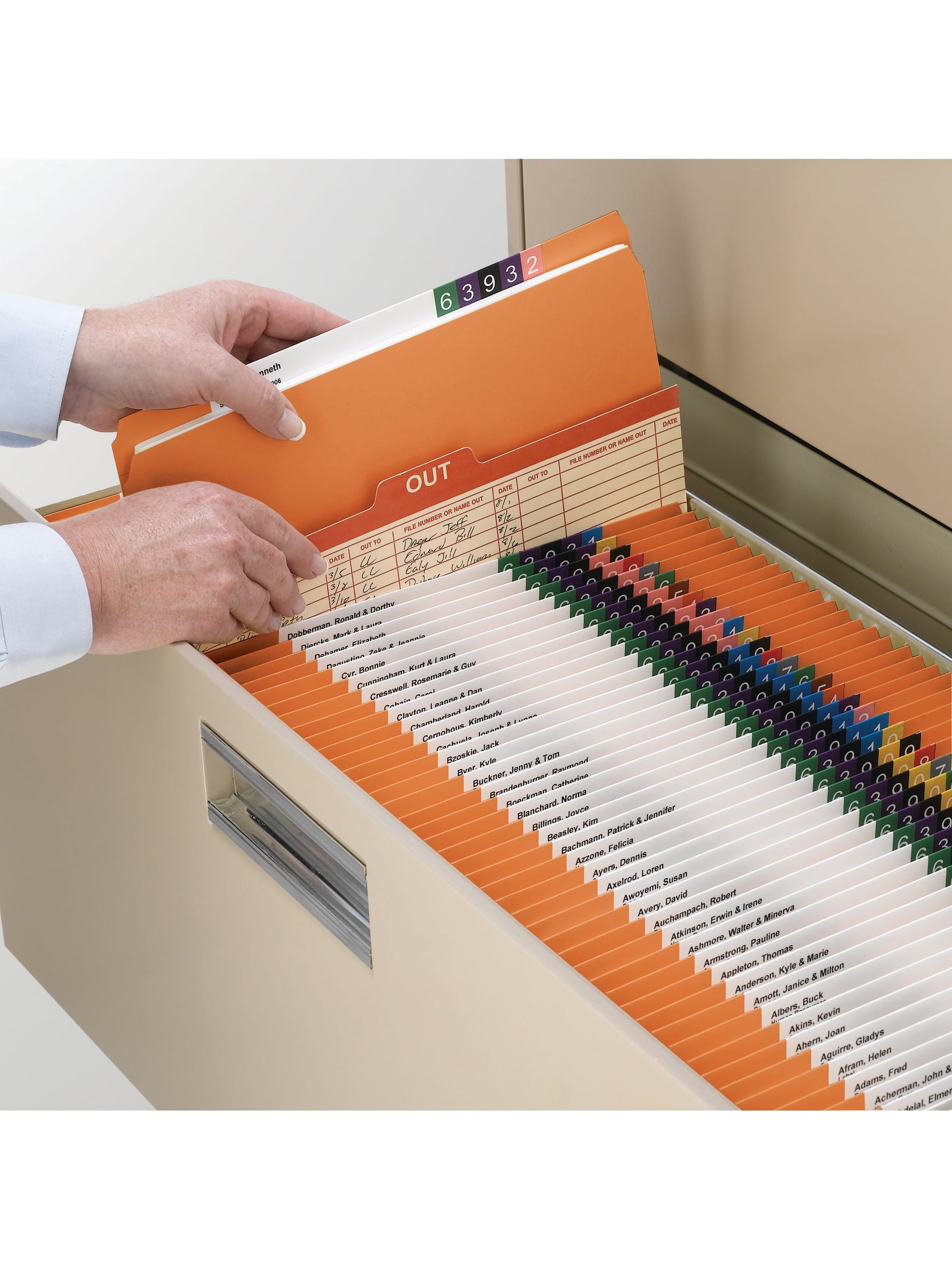 Reinforced Tab File Folders, Straight-Cut Tab, Orange Color, Letter Size, Set of 100, 086486125109