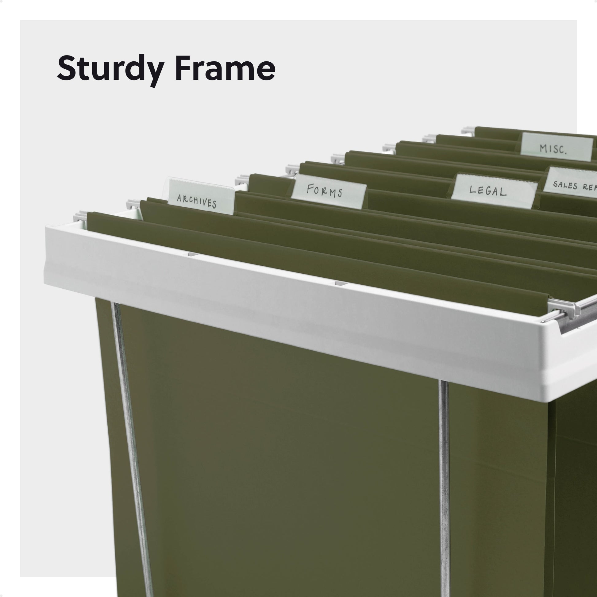 Adjustable Hanging File Folder Frame, White Color, Letter Size, Set of 1, 086486648509