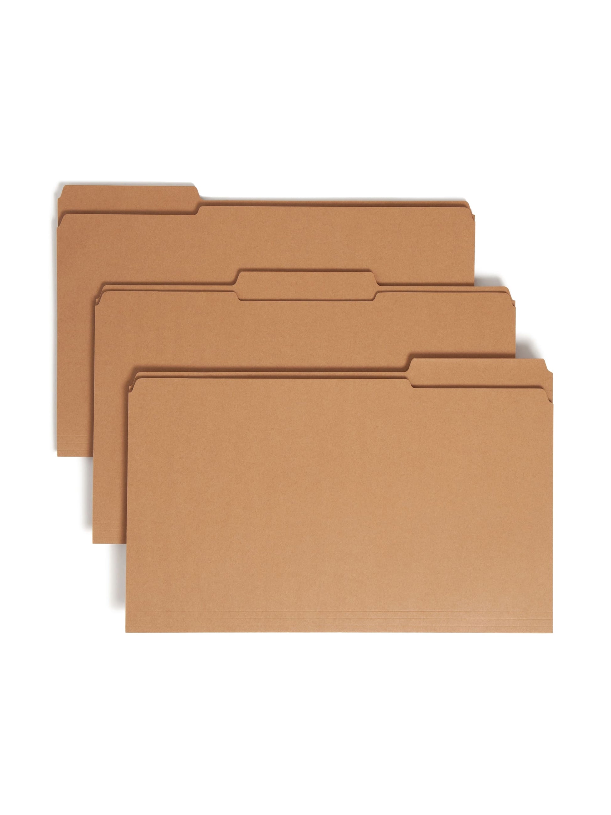 Reinforced Tab File Folders, 1/3-Cut Tab, Kraft Color, Legal Size, Set of 100, 086486157346