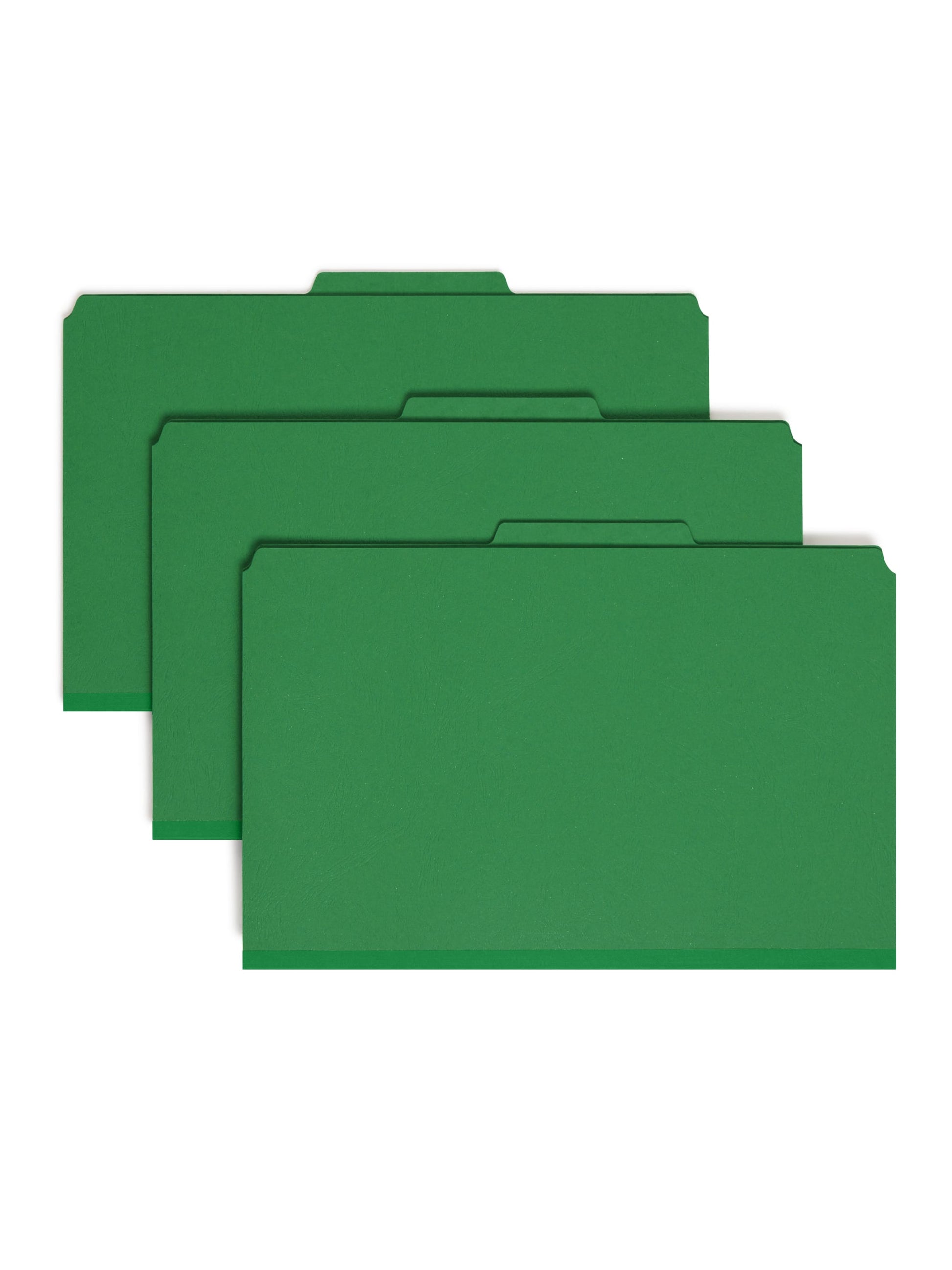 SafeSHIELD® Premium Pressboard Classification File Folders, 2 Dividers, 2 inch Expansion, 2/5-Cut Tab, Green Color, Legal Size, Set of 0, 30086486192010