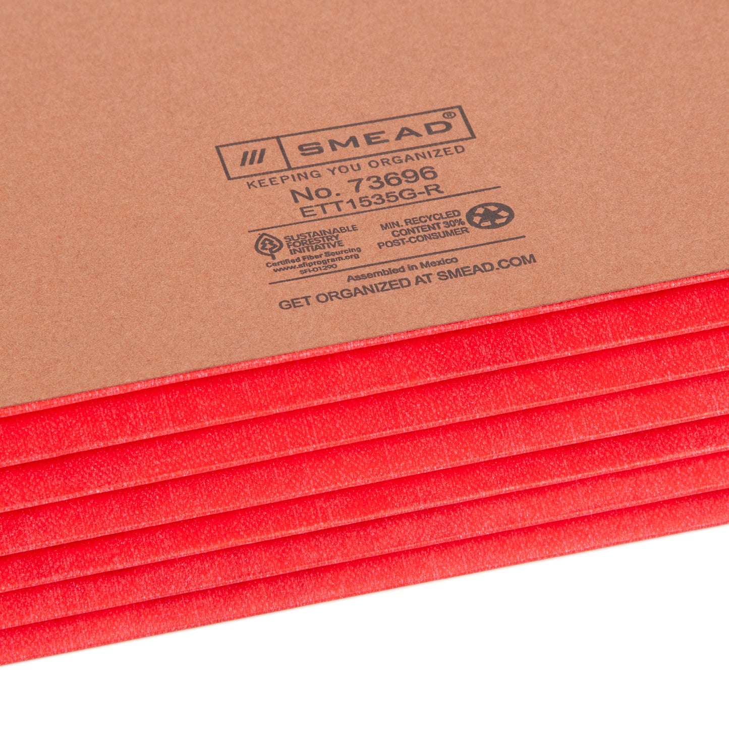 Reinforced End Tab File Pockets, Straight-Cut Tab, 5-1/4 inch Expansion, Red Color, Extra Wide Letter Size, Set of 10, 30086486736962