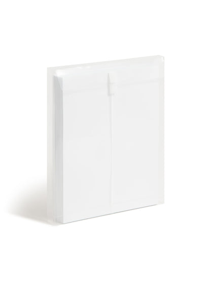 Poly Envelopes with Hook and Loop Closure, 1-1/4 Inch Expansion, Top Load, Clear Color, Letter Size, Set of 1, 086486896702