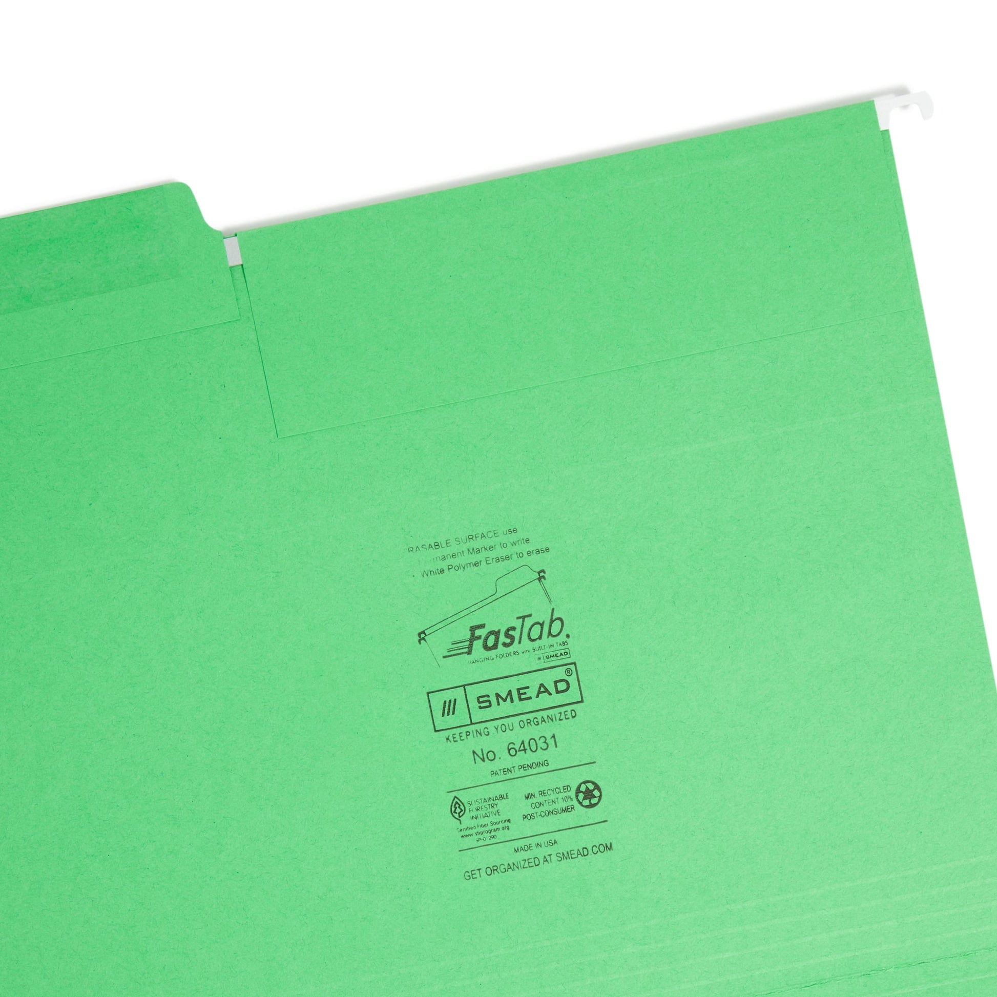 Erasable FasTab® Hanging File Folders, Assorted Colors Color, Letter Size, Set of 1, 086486640312