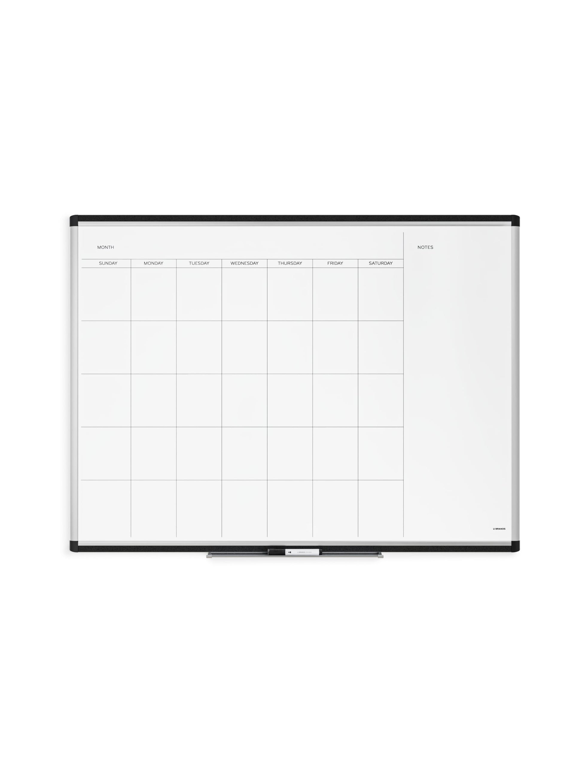 Aluminum PinIt Frame Dry Erase Calendar Board, Pinit Frame, Silver, White, 47" x 35", 4 x 3, White, 47" X 35" Size, Set of 1, 817894029037