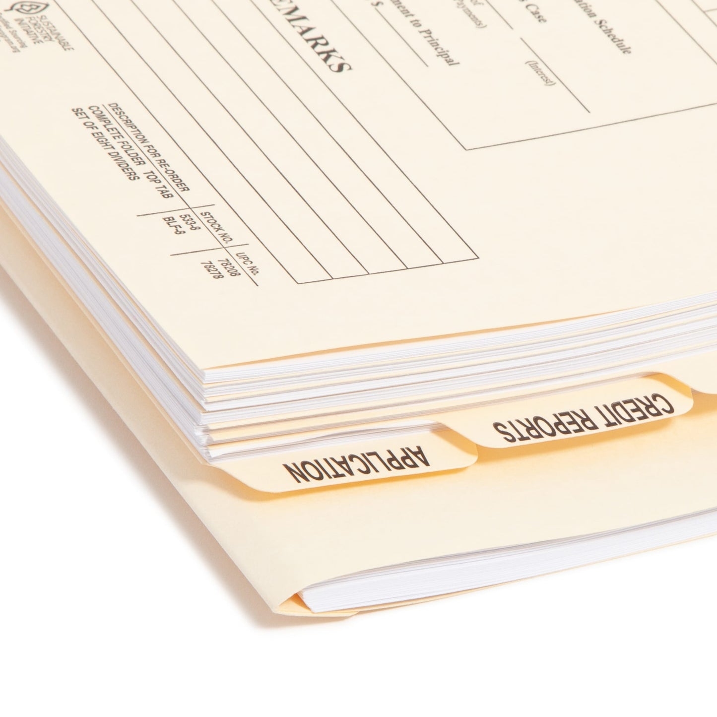 Pressboard Mortgage File Folder Dividers, Manila Color, Legal Size, Set of 8, 30086486782785