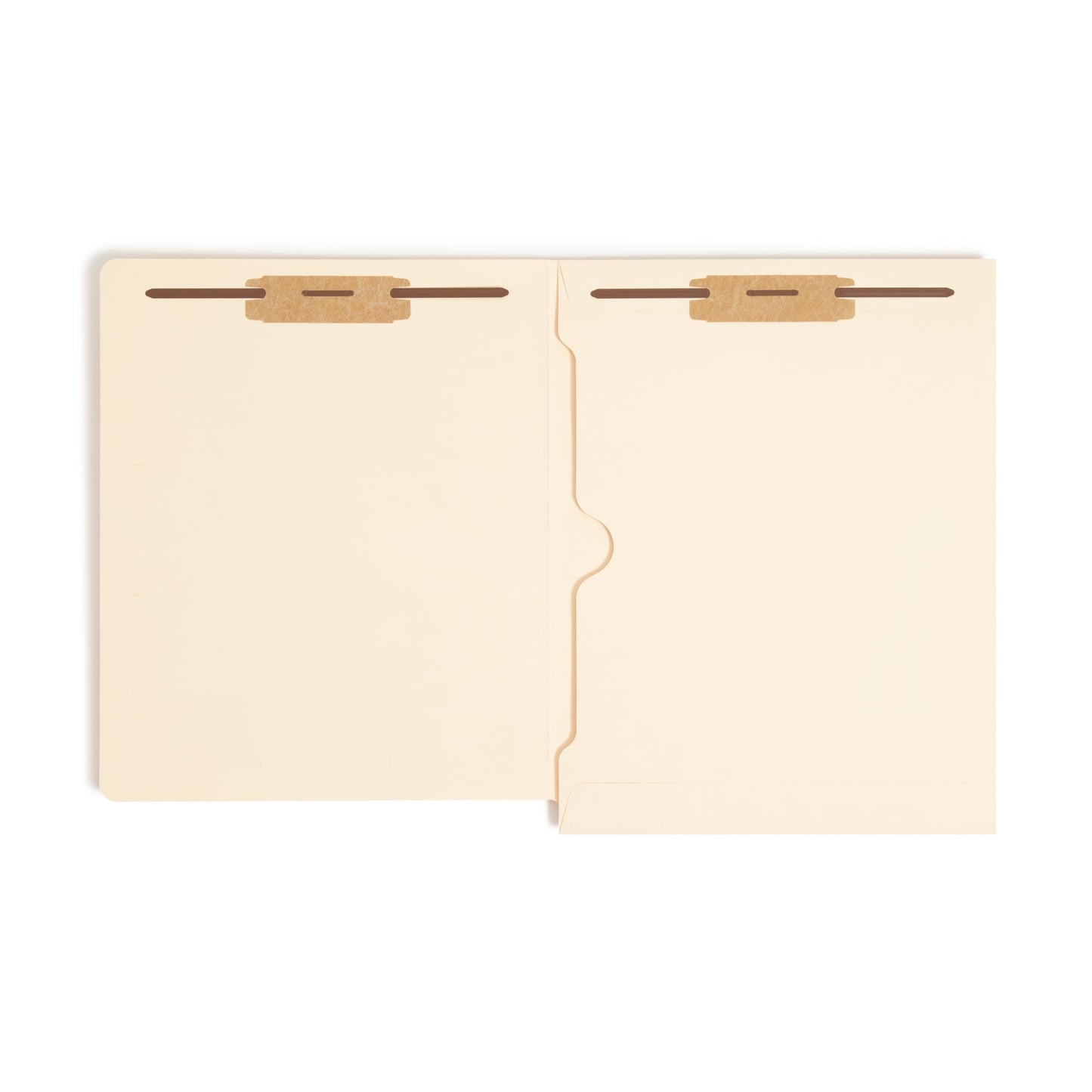 End Tab Fastener File Folder with Full Pocket, Straight-Cut Tab, 2 Fasteners, 1 Jacket, Manila Color, Letter Size, Set of 50, 086486341011