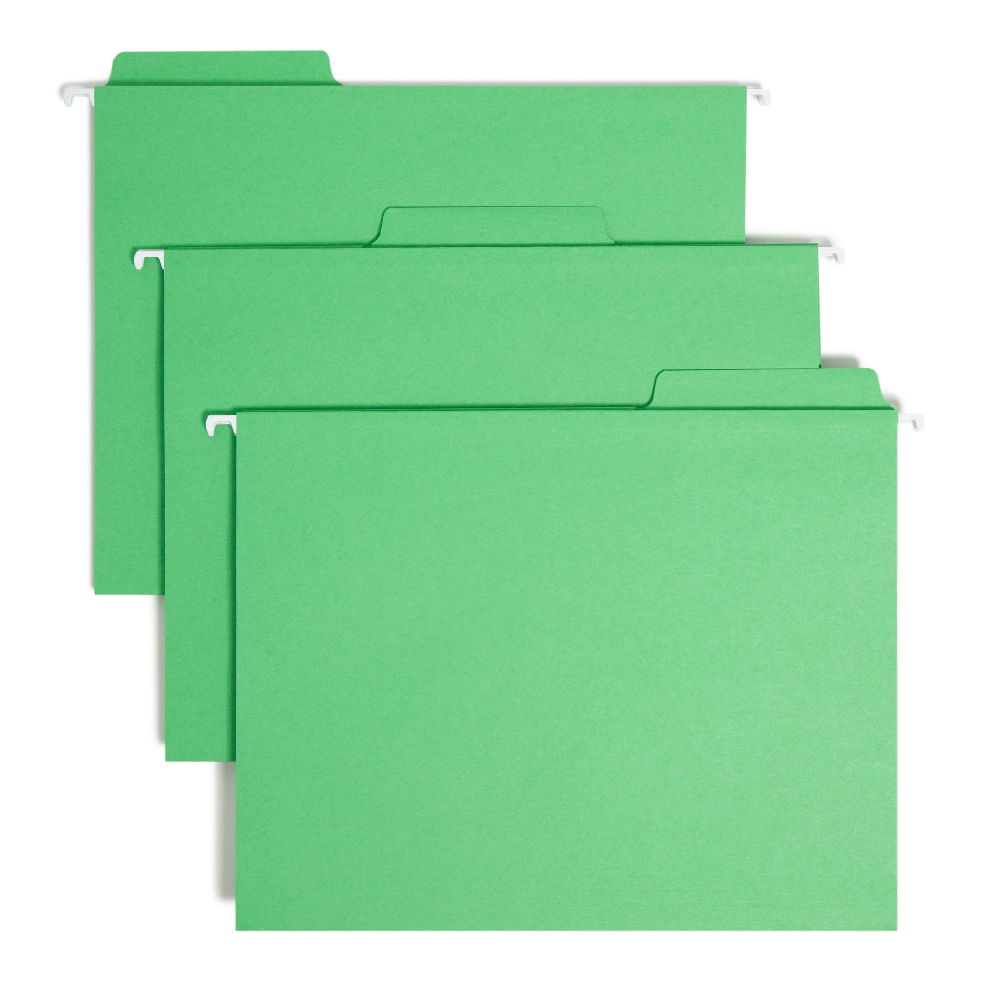 FasTab® Hanging File Folders, 1/3-Cut Tab, Green Color, Letter Size, Set of 20, 086486640985