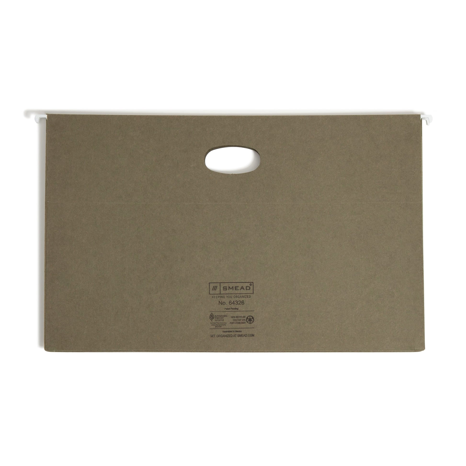 100% Recycled Hanging File Pockets, Standard Green Color, Legal Size, Set of 10, 086486643269