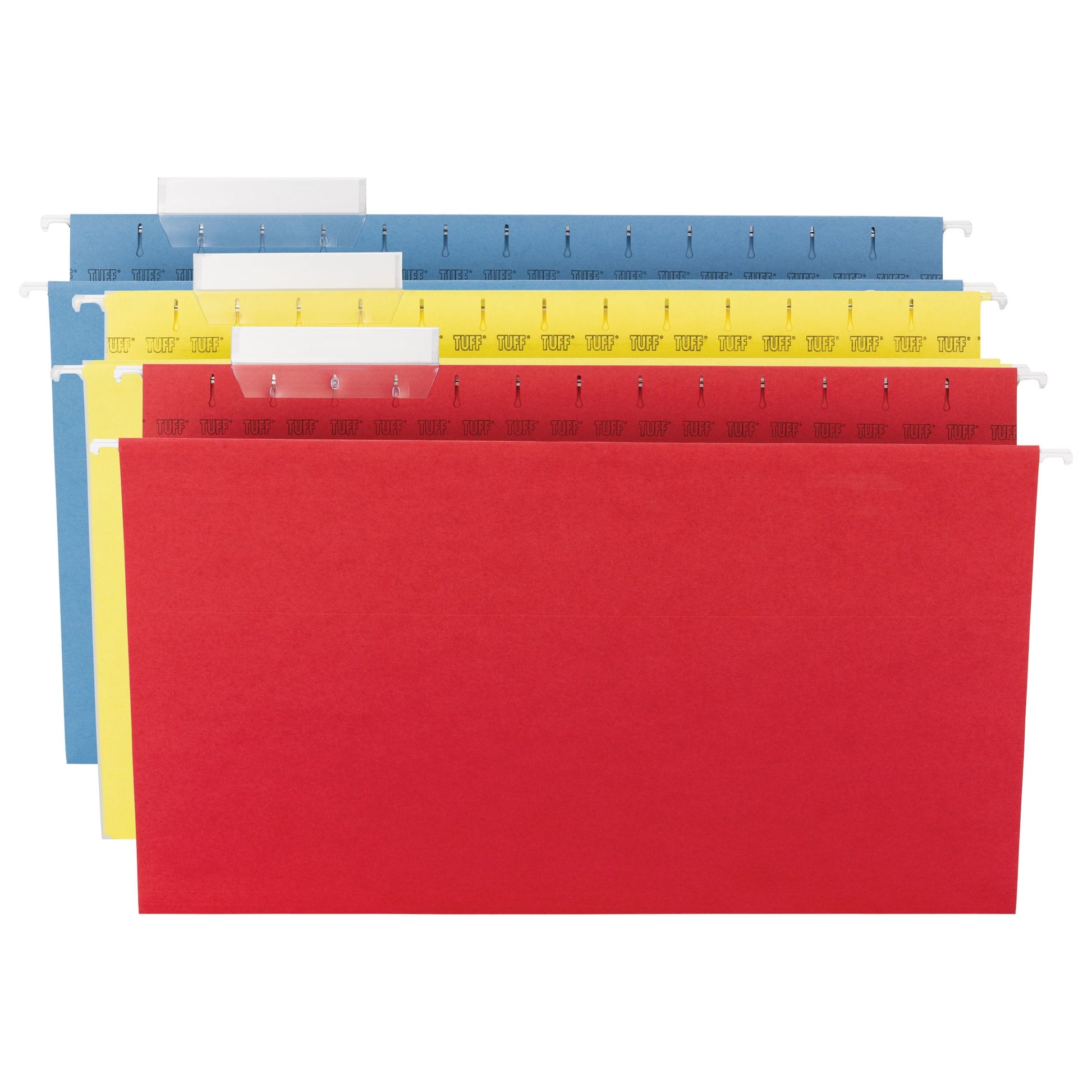 TUFF® Hanging File Folders with Easy Slide® Tabs, Assorted Colors Color, Legal Size, Set of 15, 086486641401