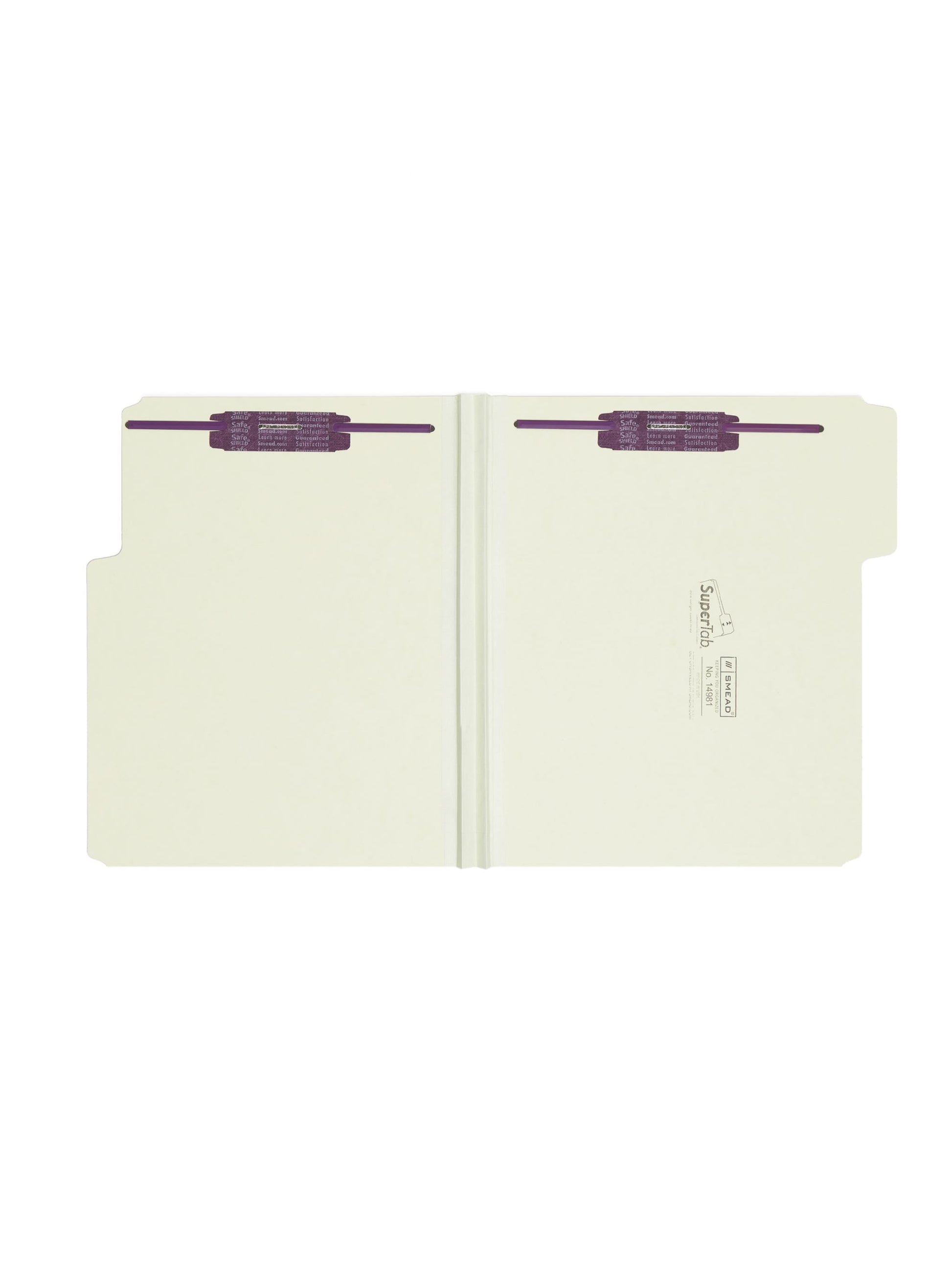 SuperTab® Pressboard Fastener File Folders, Gray/Green Color, Letter Size, Set of 25, 086486149815