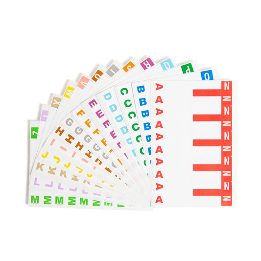 AlphaZ® NCC Color-Coded Name Labels - Sheets, Assorted Colors Color, 3-5/8" X 1-5/32" Size, Set of 1500, 086486671507
