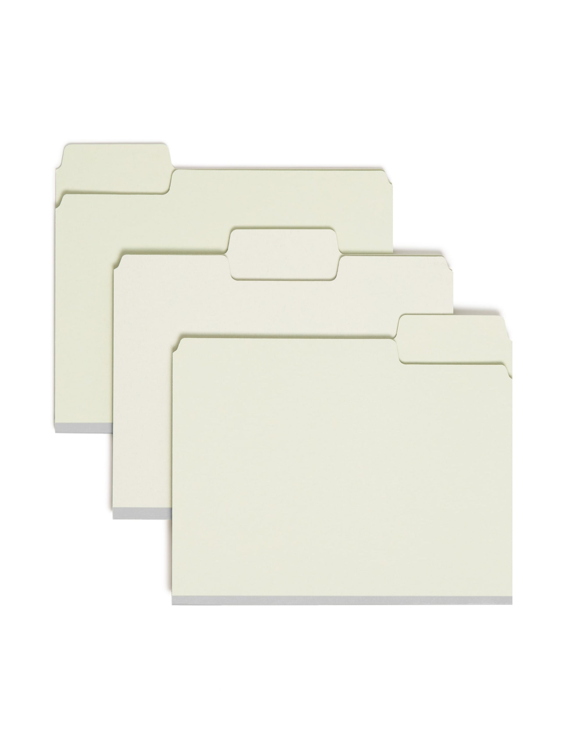 SuperTab® Pressboard Fastener File Folders, Gray/Green Color, Letter Size, Set of 25, 086486149815