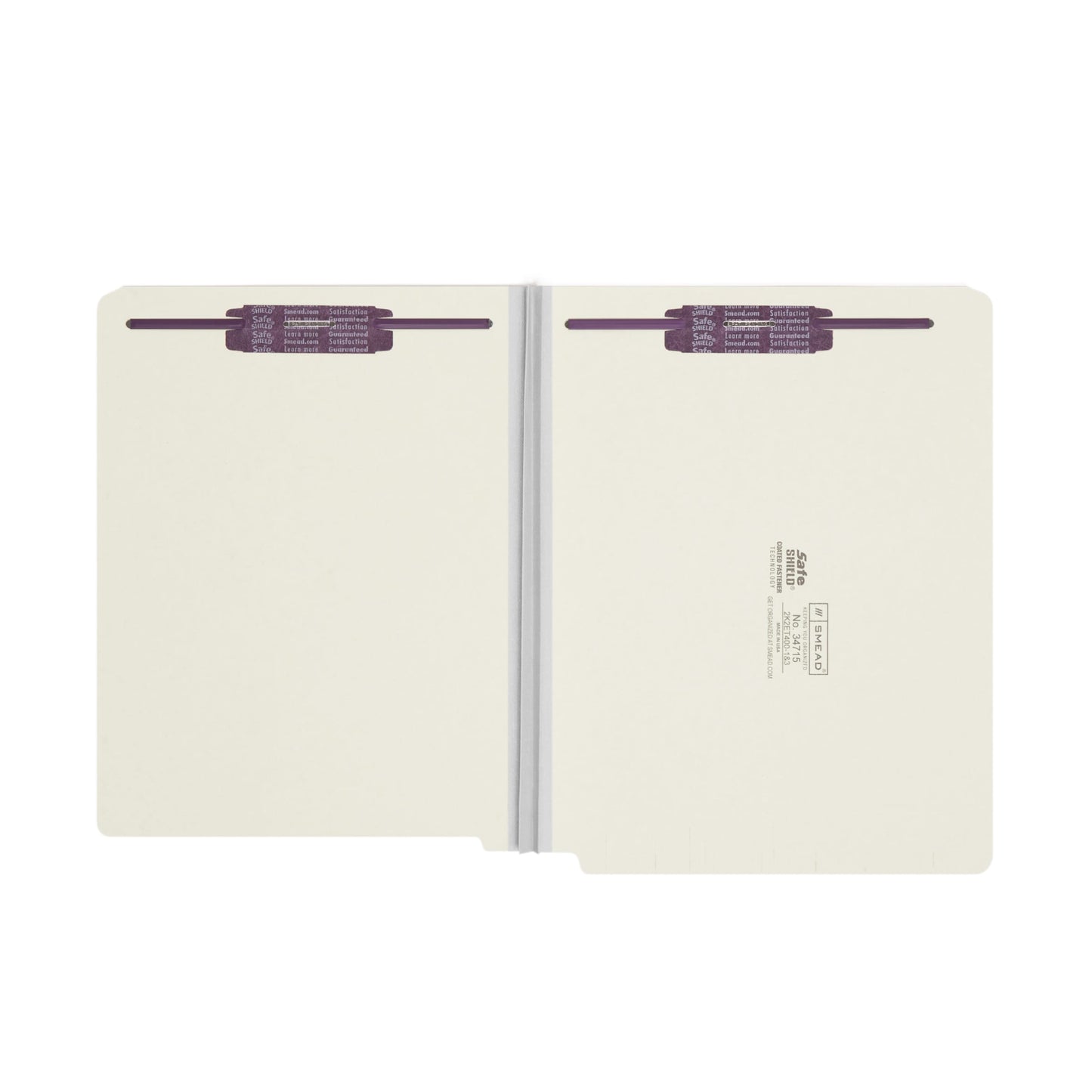 SafeSHIELD®  Pressboard End Tab Fastener File Folders, Straight-Cut Tab, 2 inch Expansion, Gray/Green Color, Letter Size, Set of 25, 086486347150