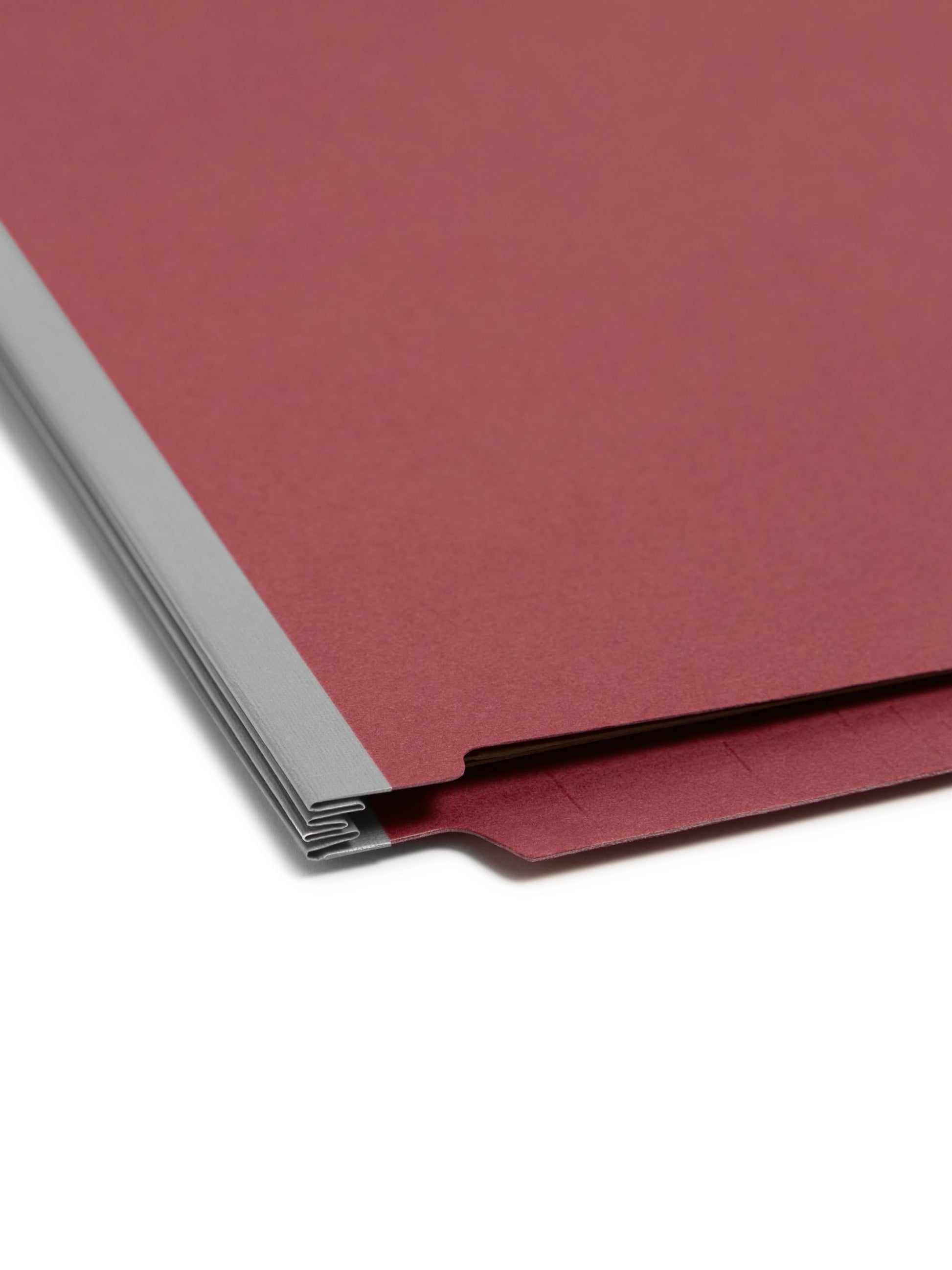 SafeSHIELD® Pressboard End Tab Classification File Folders, Straight-Cut Tab, 2 inch Expansion, 2 Divider, Bright Red Color, Letter Size, Set of 10, 30086486267831