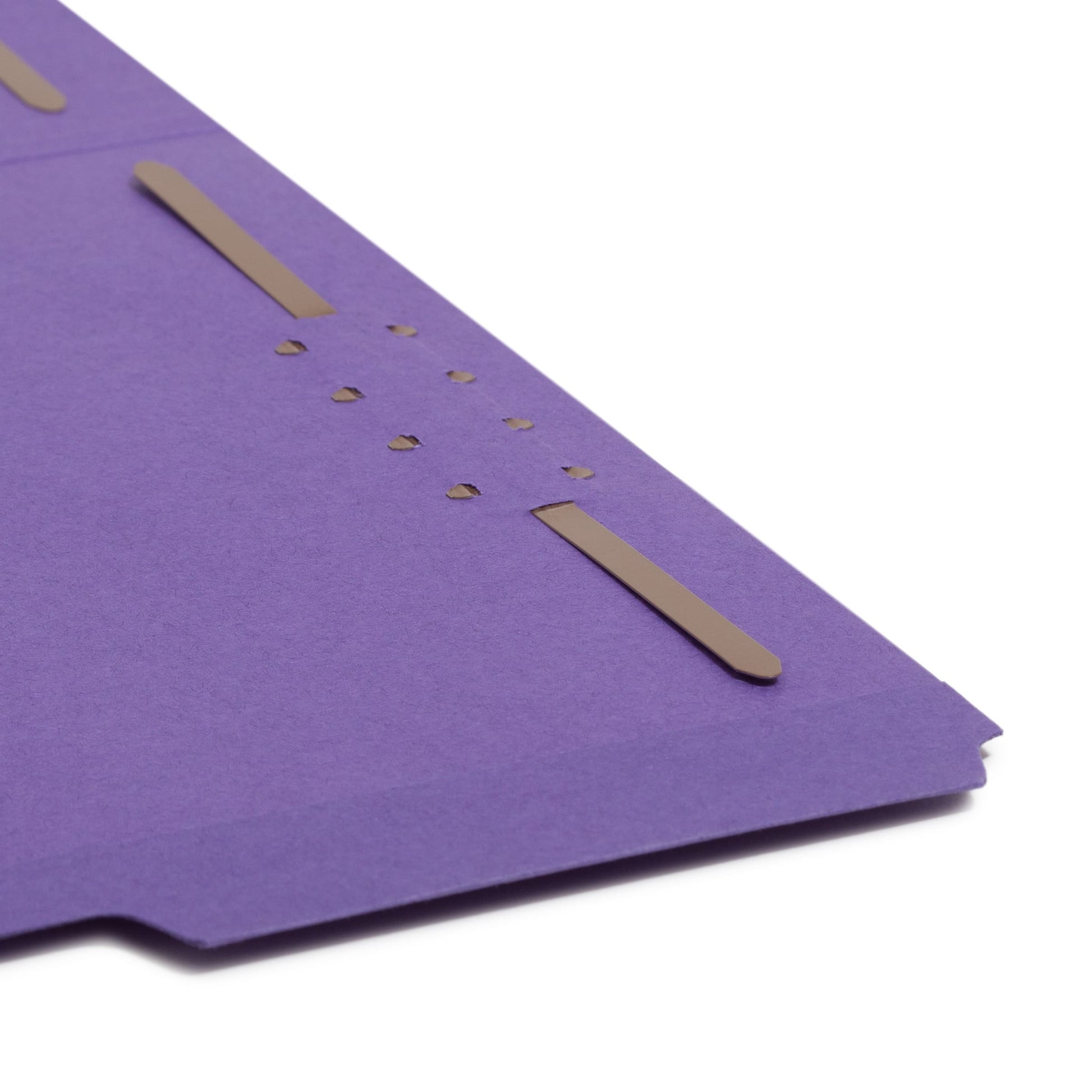 Reinforced Tab Fastener File Folders, 1/3-Cut Tab, 2 Fasteners, Purple Color, Letter Size, Set of 50, 086486130400